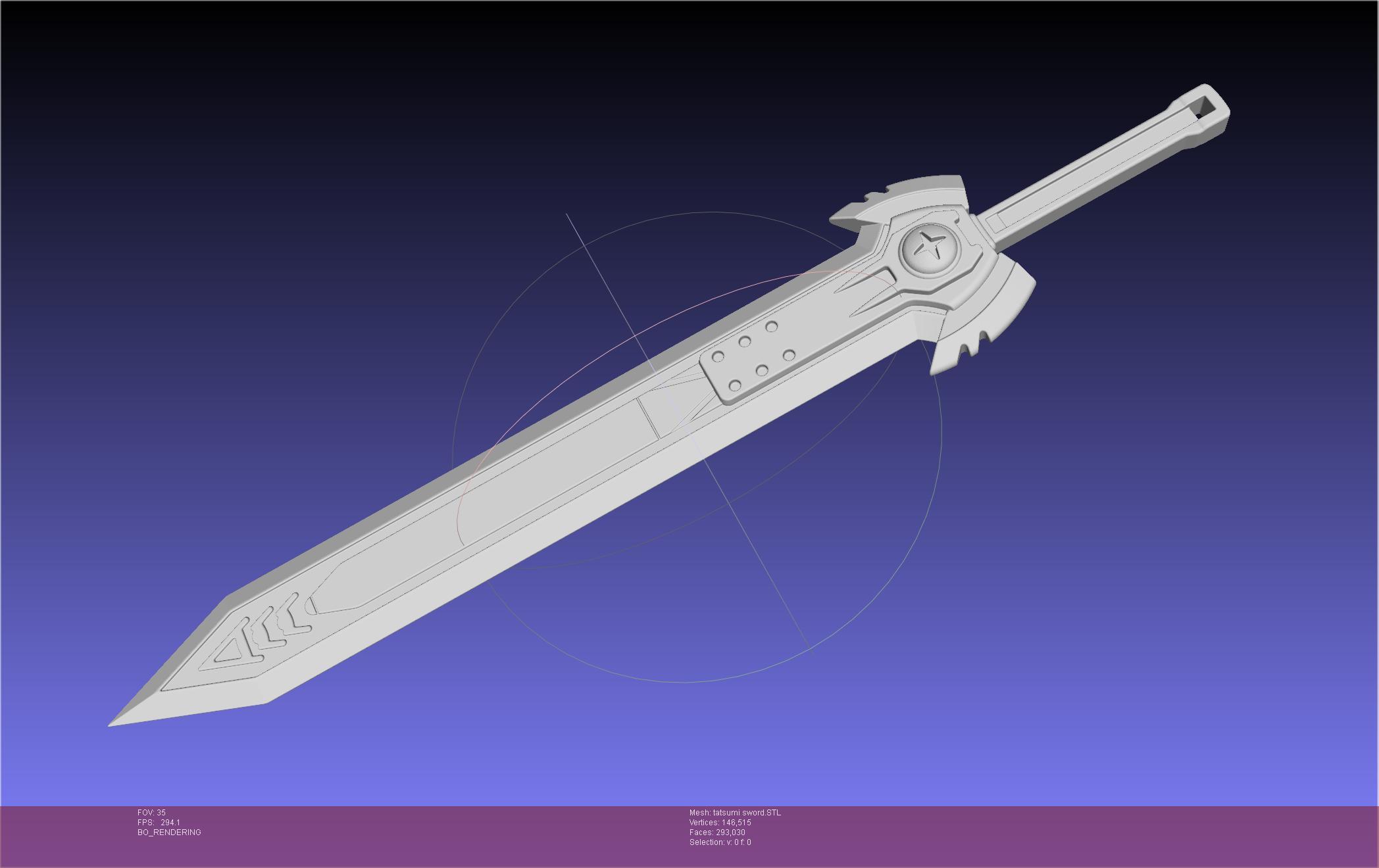 Akame Ga Kill Tatsumi Incursio Sword Printable Assembly 3d model