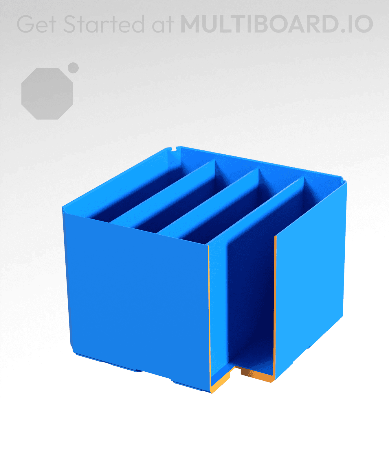 2x2x1.5 - Double Divided Bin - Multibin Insert 3d model