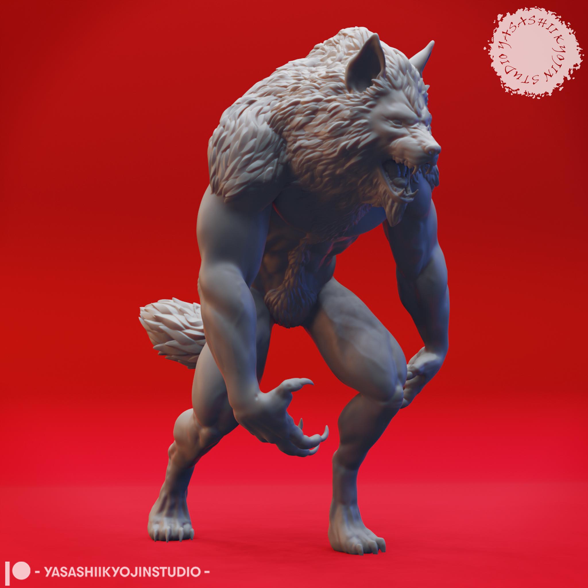 Werewolf Pack - Tabletop Miniatures (Pre-Supported) 3d model