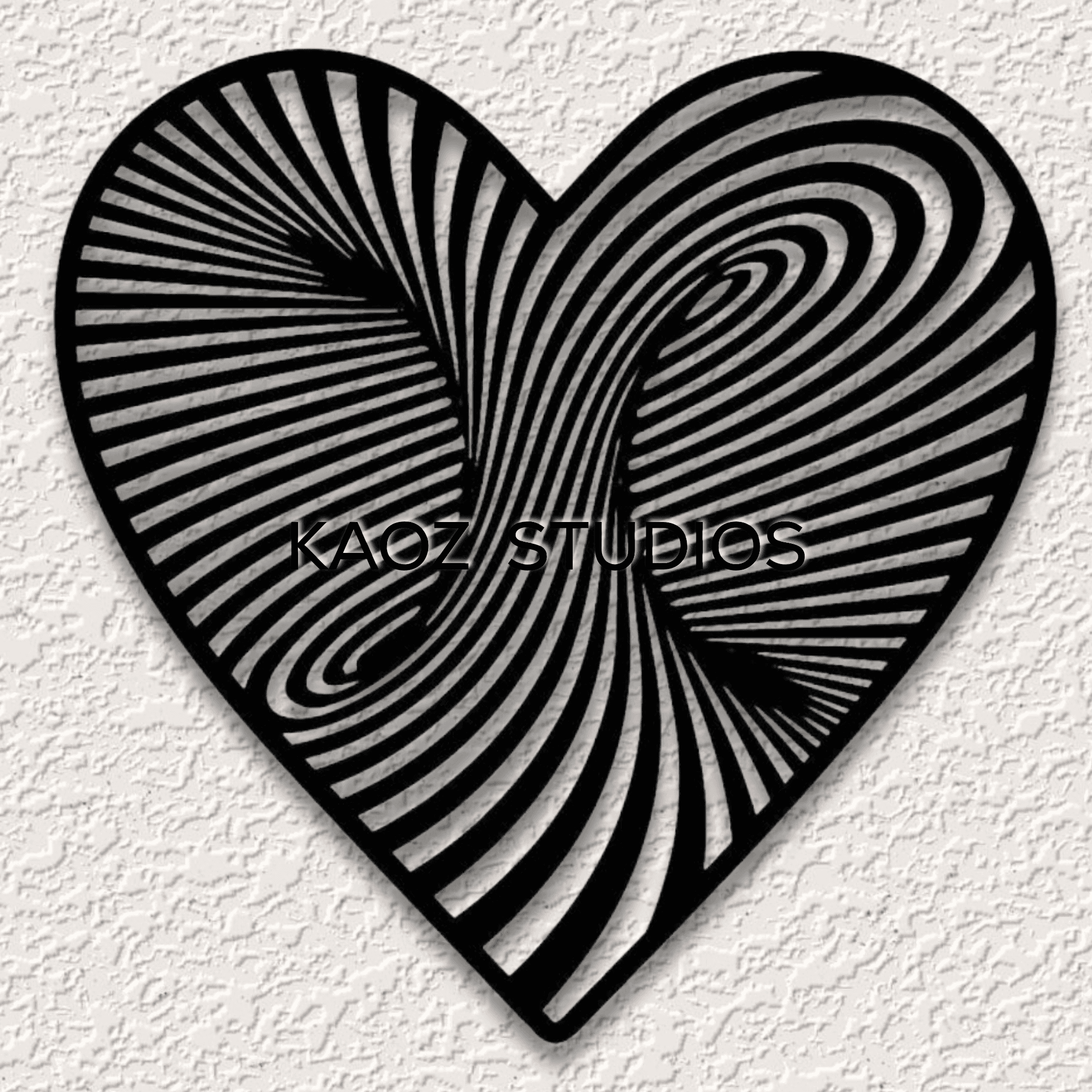 Set of 4 Optical illusion Heart wall art Hearts wall decor Valentines Day Decorations 3d model