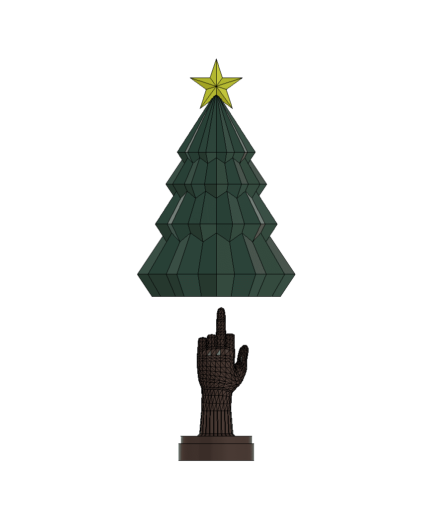 Middle Finger Christmas Tree 3d model
