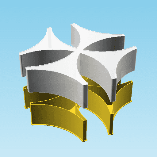 Bolnisi cross, nestable box (v2) 3d model