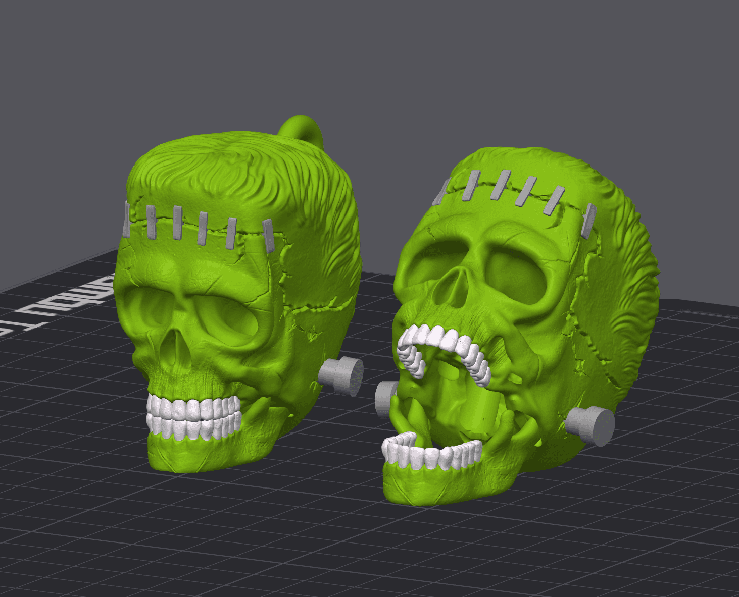 Franskenstein's Skull Keychnains 3d model