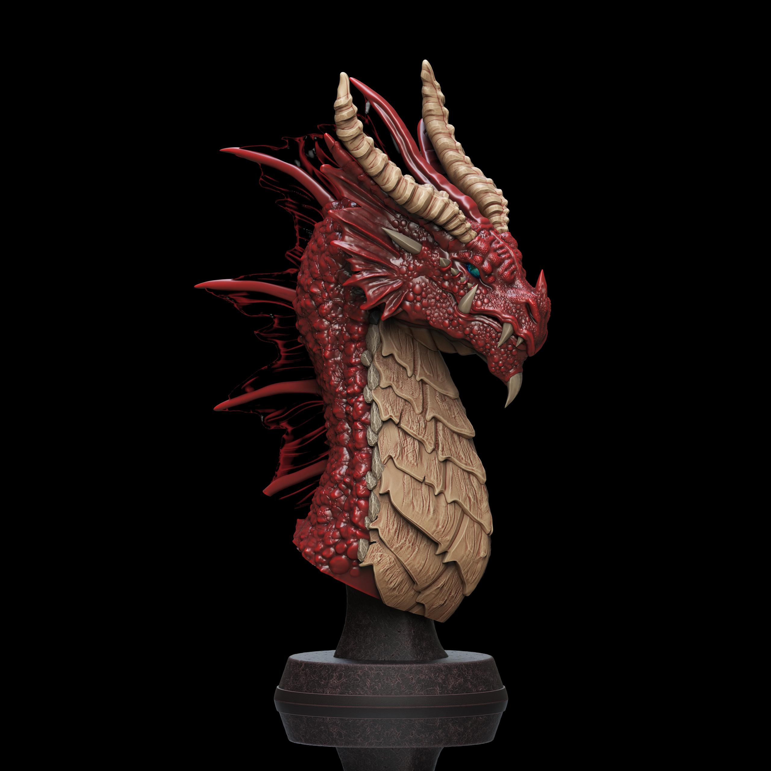 Red Dragon Bust (Pre 3d model