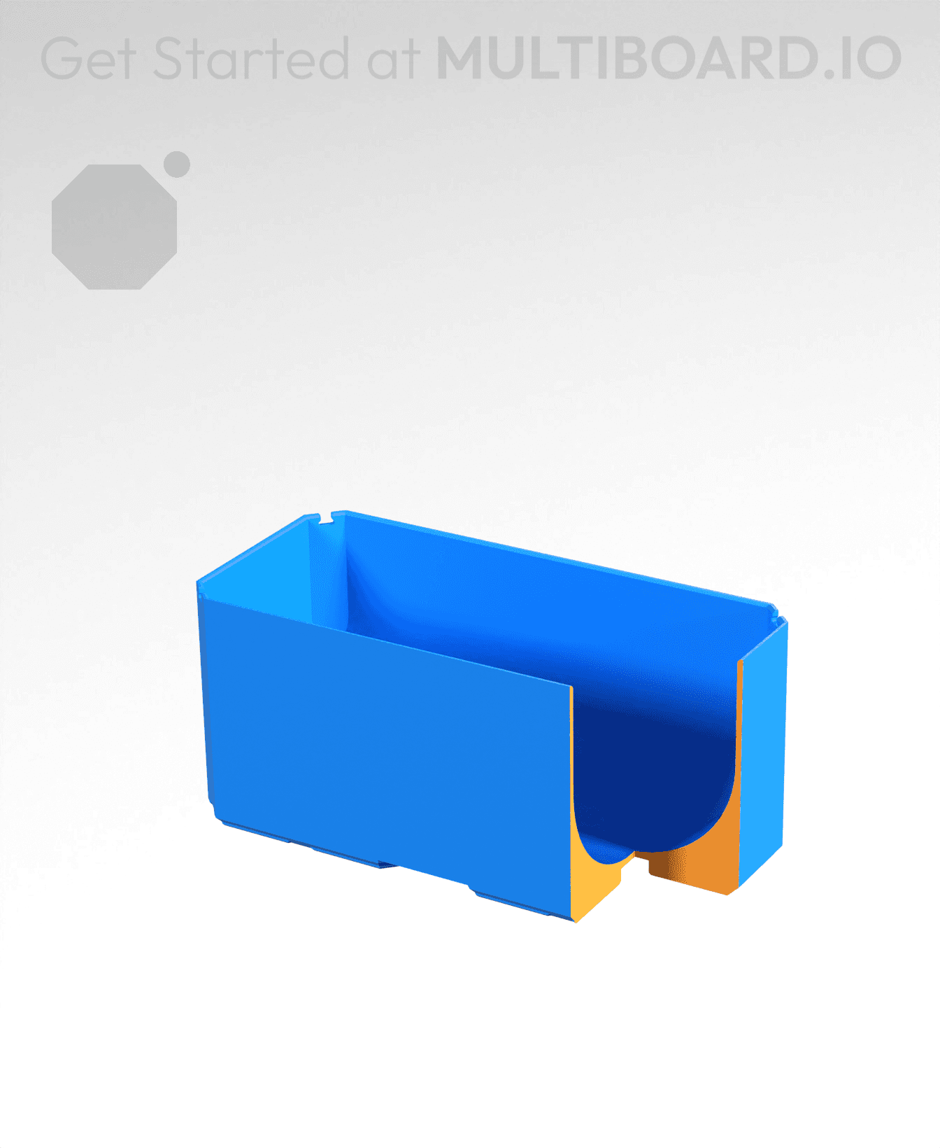 2x1x1 - Full Curved Bin - Multibin Insert 3d model