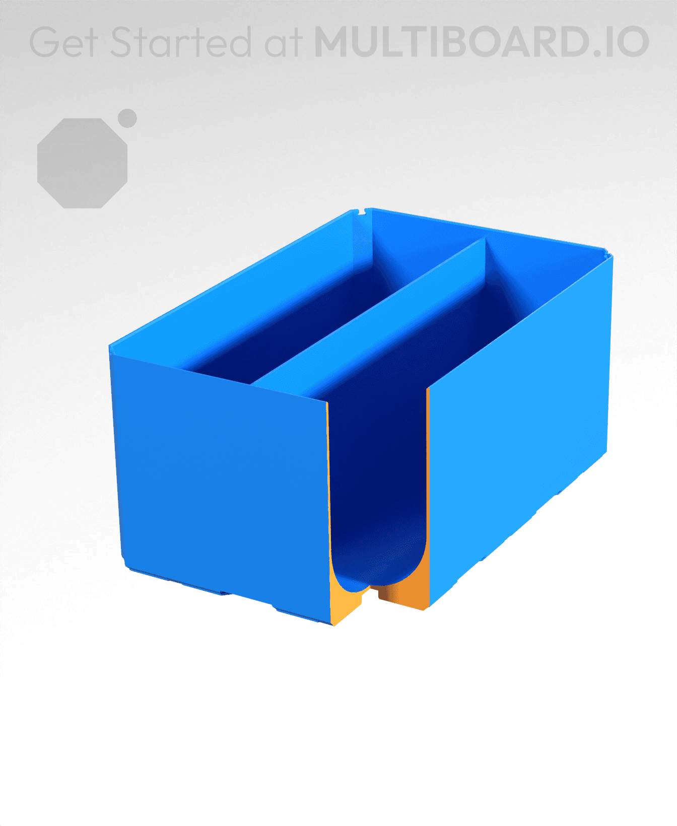 2x3x1.5 - Full Curved - Divided Bin - Multibin Insert 3d model