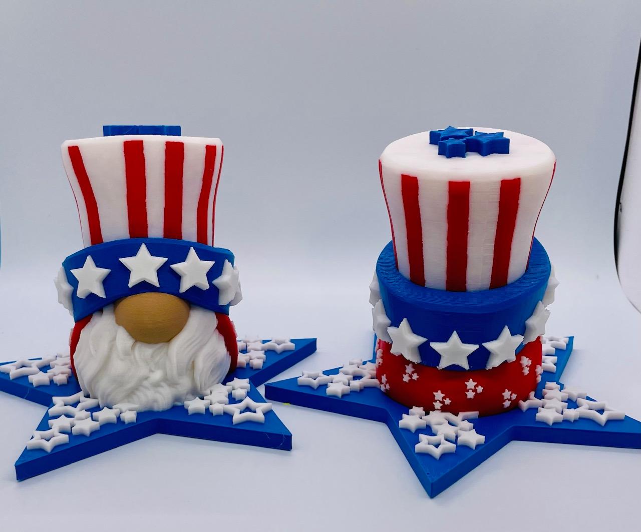 Stars and Stripes Top Hat Gnome 3d model