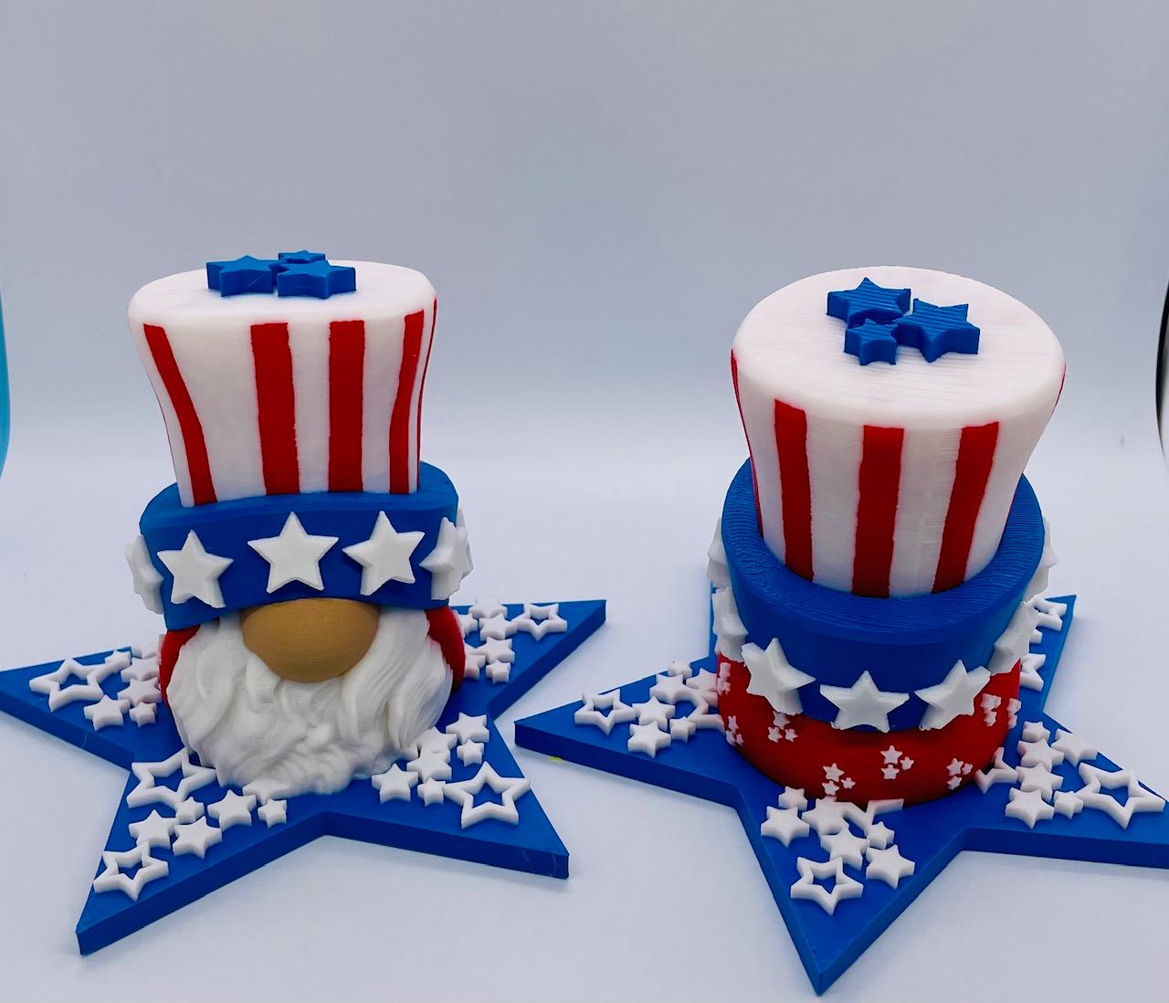 Stars and Stripes Top Hat Gnome 3d model