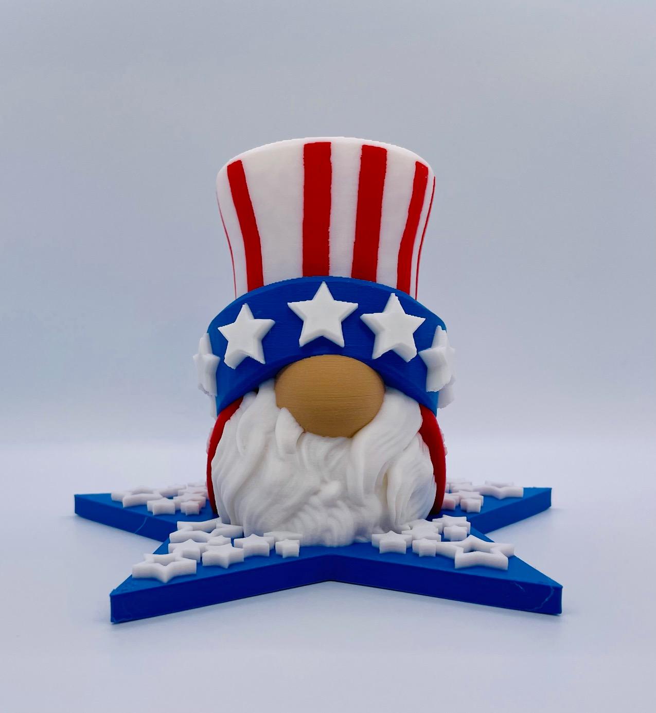 Stars and Stripes Top Hat Gnome 3d model