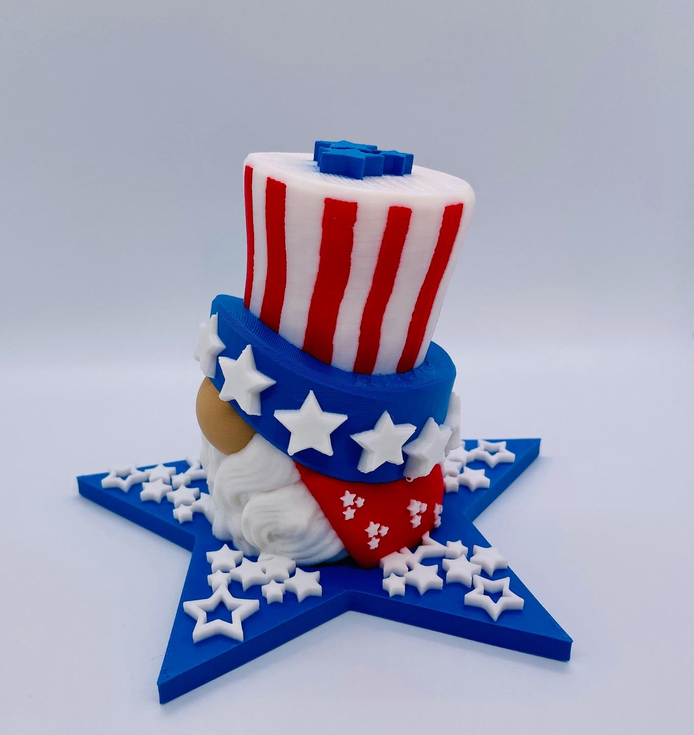 Stars and Stripes Top Hat Gnome 3d model