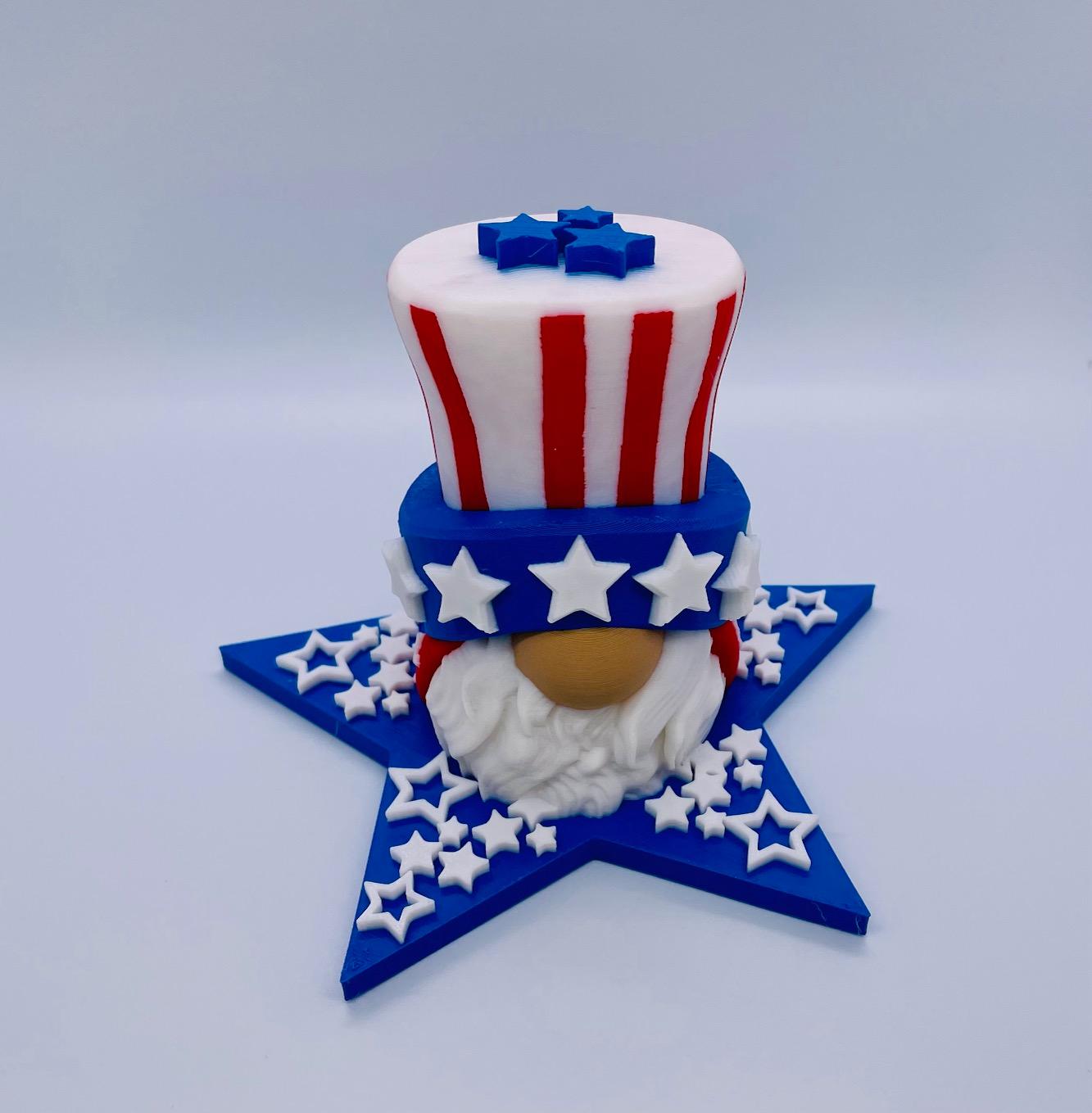 Stars and Stripes Top Hat Gnome 3d model