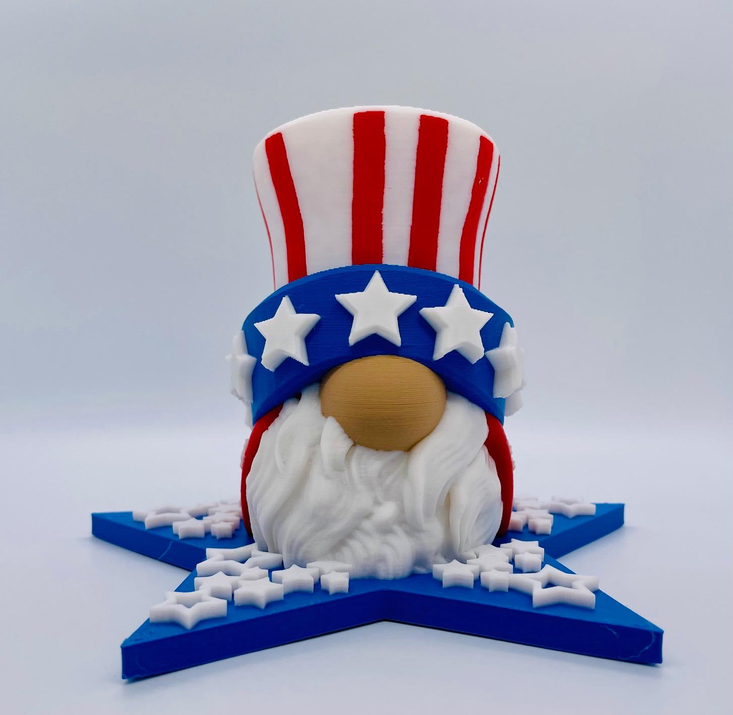 Stars and Stripes Top Hat Gnome 3d model