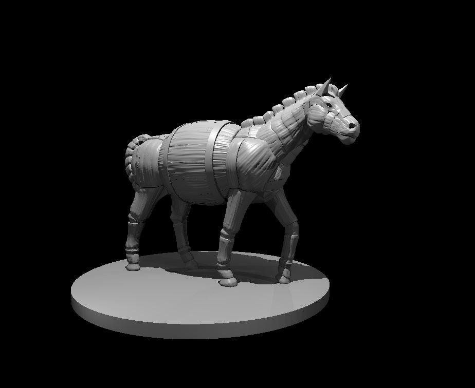 Clockwork Pony - Clockwork Wooden Pony - 3d model render - D&D - 3d model
