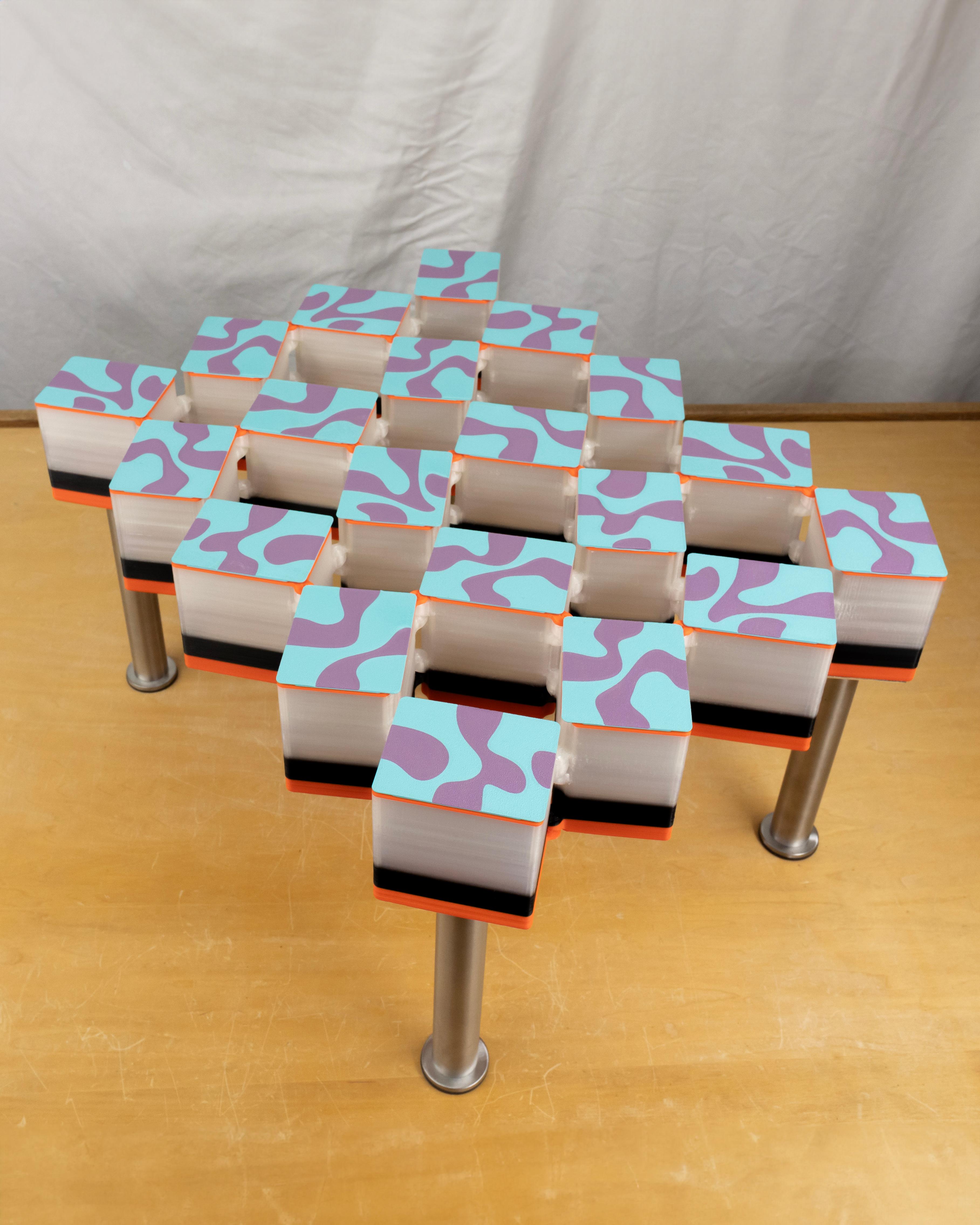 Groovy Tiles (for Auxetic Table beta) // 68x88mm 3d model