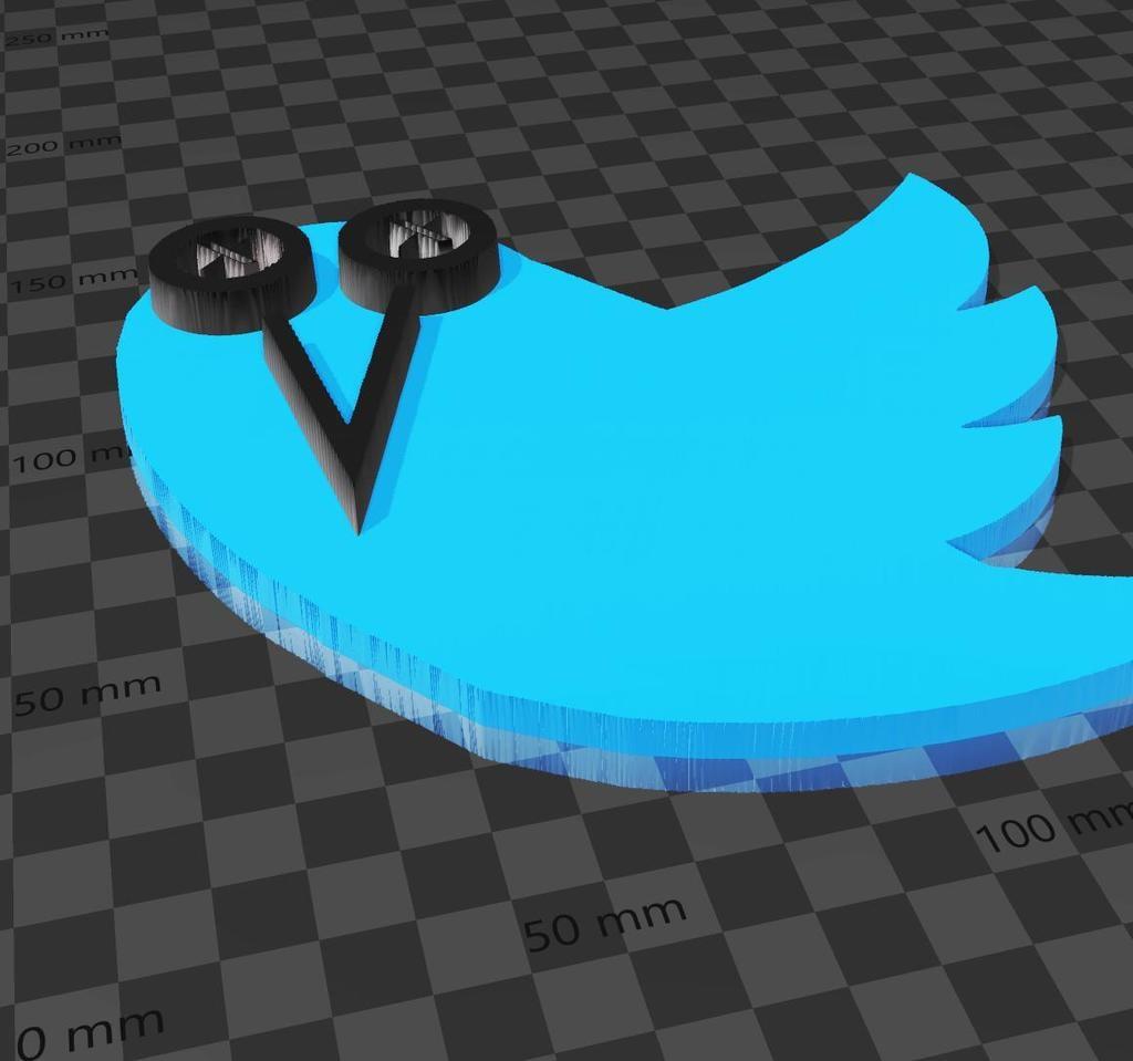twitter X Bird 3d model