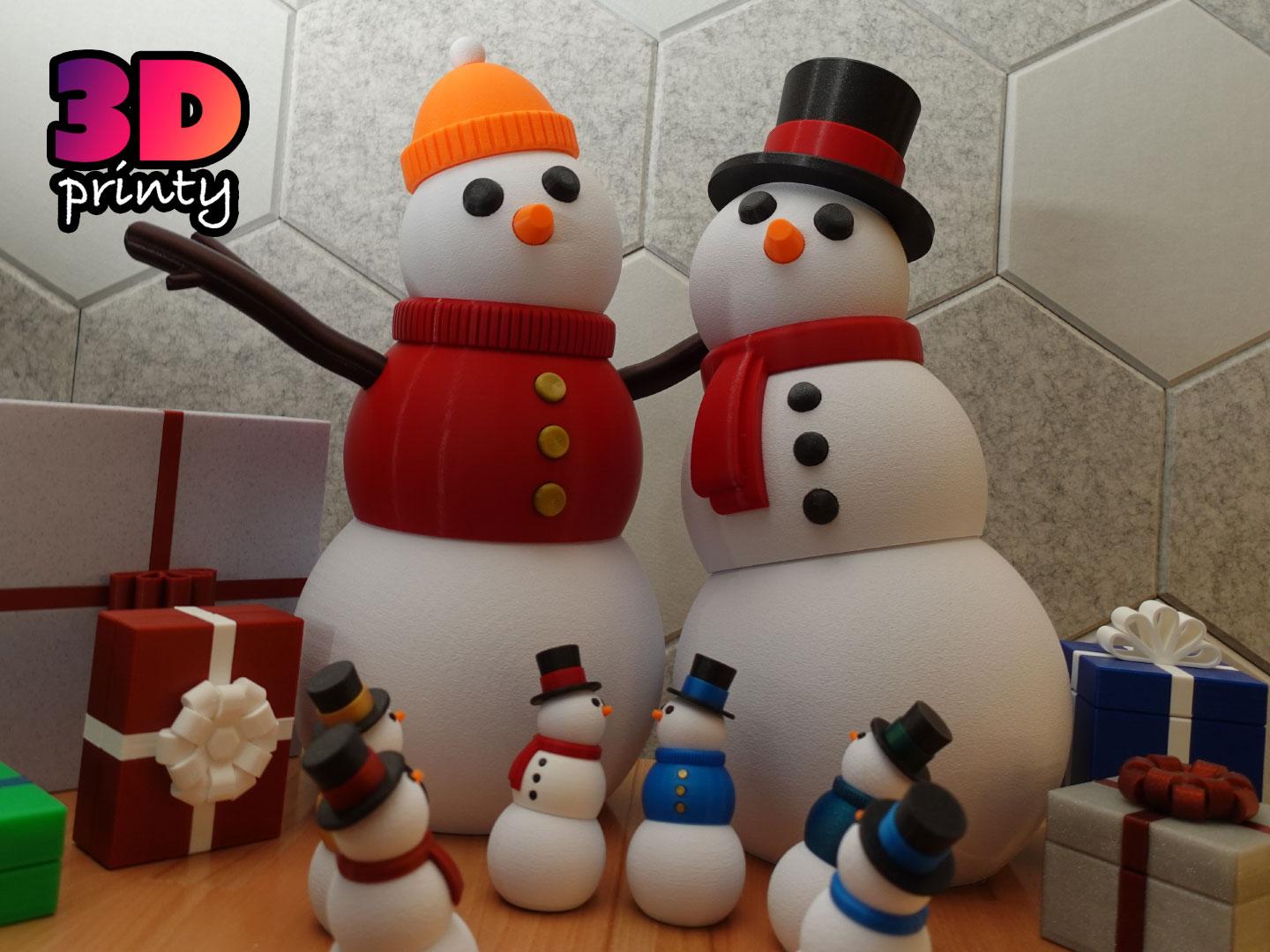 SET OF 3 Snowmen plus 1x Articulating Baby Snowman 3d Printed motion/child  gifts £10.99 - PicClick UK
