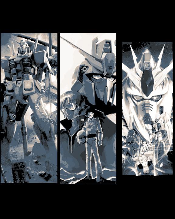 Fan Art Set of 3 Bookmarks - Mobile Suit Gundam Art Poster Designs 3d model