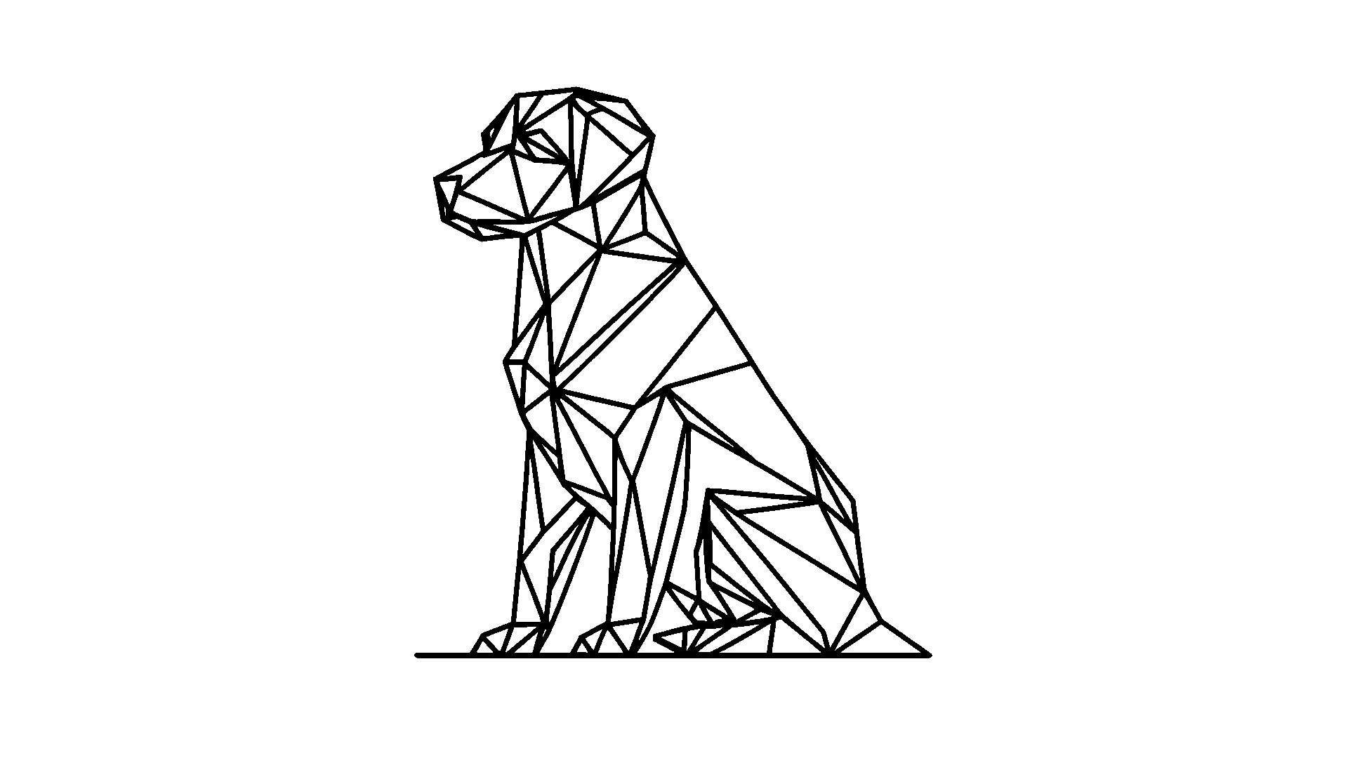 Geometric Dog Wallart 3d model