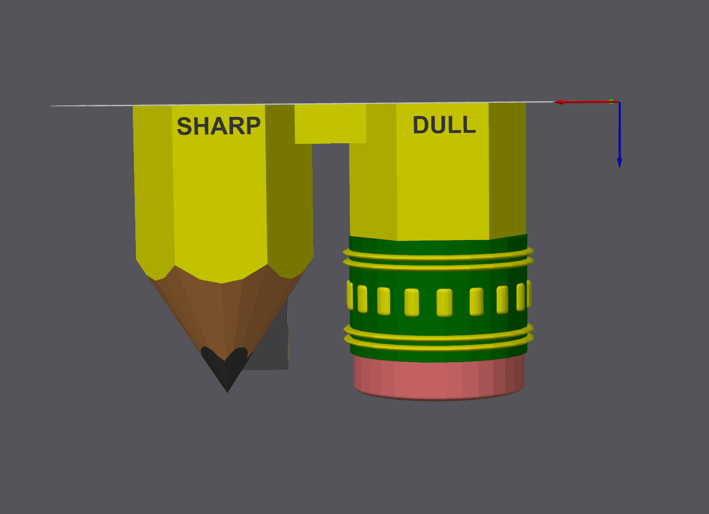 PENCIL HOLDER SHARP AND DULL SIDES INCLUDES AMS COLORED VERSION 3d model