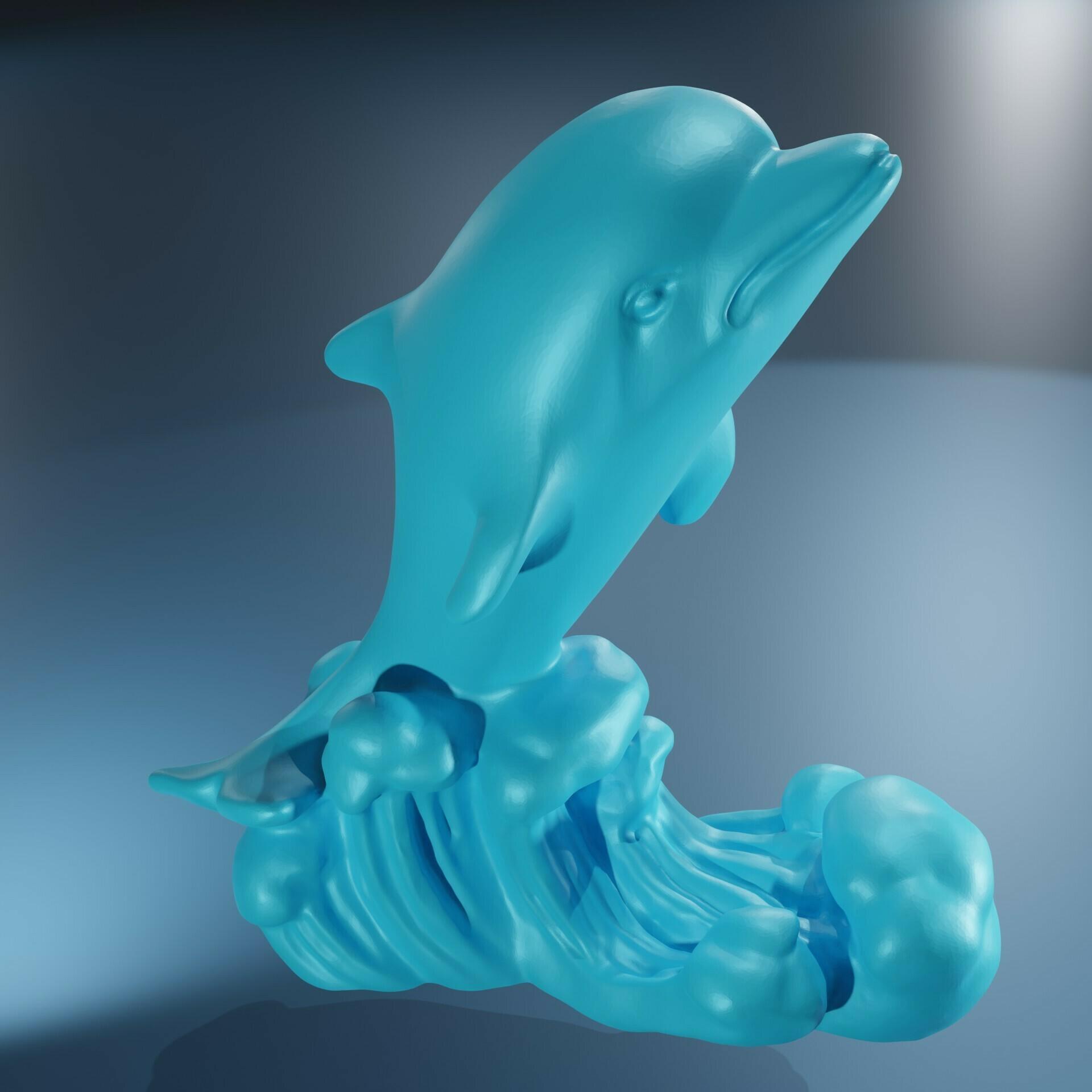 Dolphin wave little 3d model