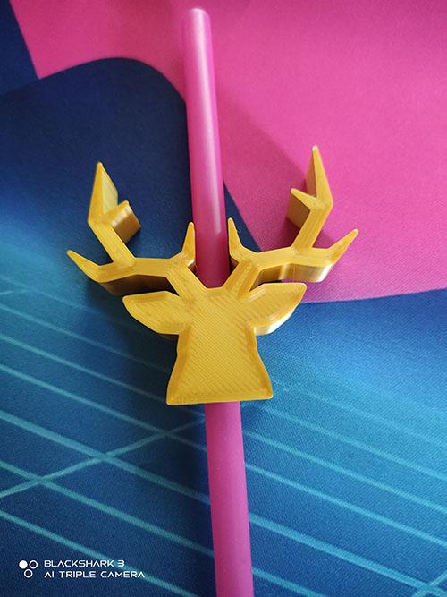 Deer straw topper 3d model