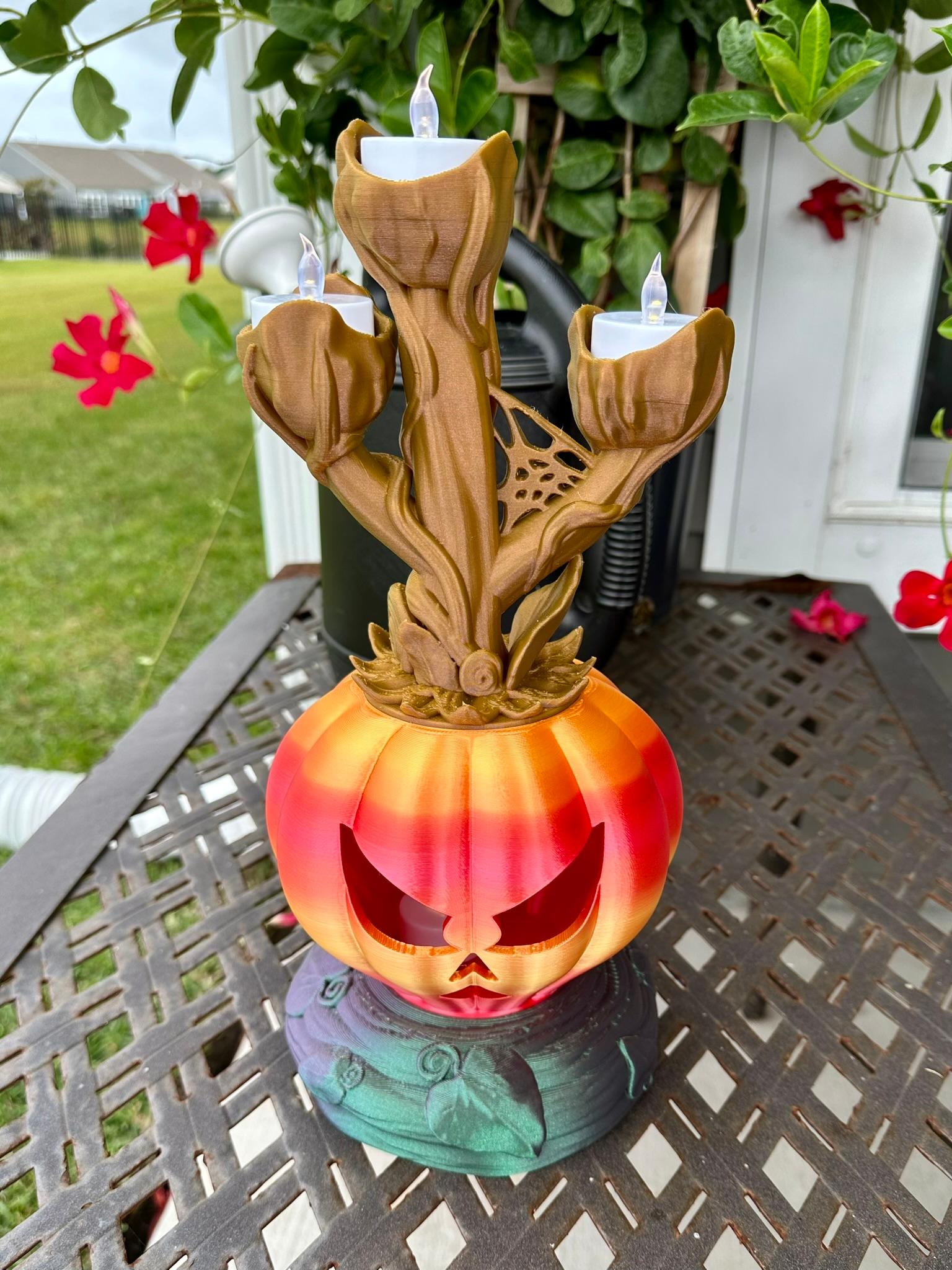 Stackable Jack-O-Lantern Tea Light Display 3d model