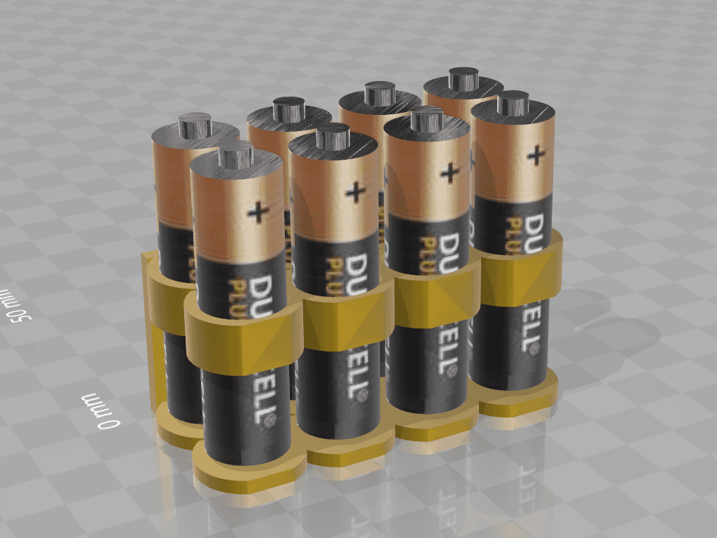 battery organizer AA with wall mountable - no supports 3d model