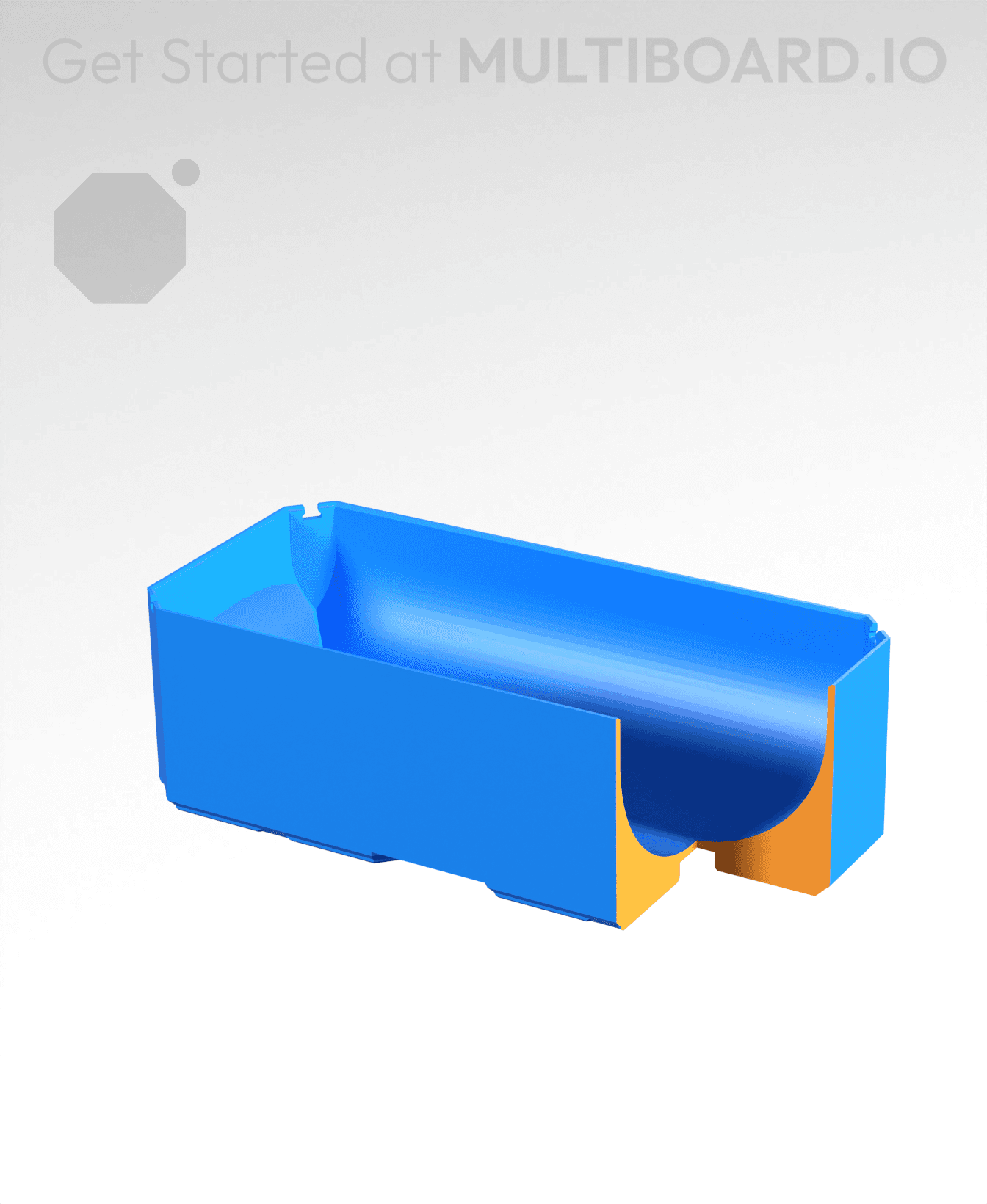 2x1x0.75 - Full Curved Bin - Multibin Insert 3d model