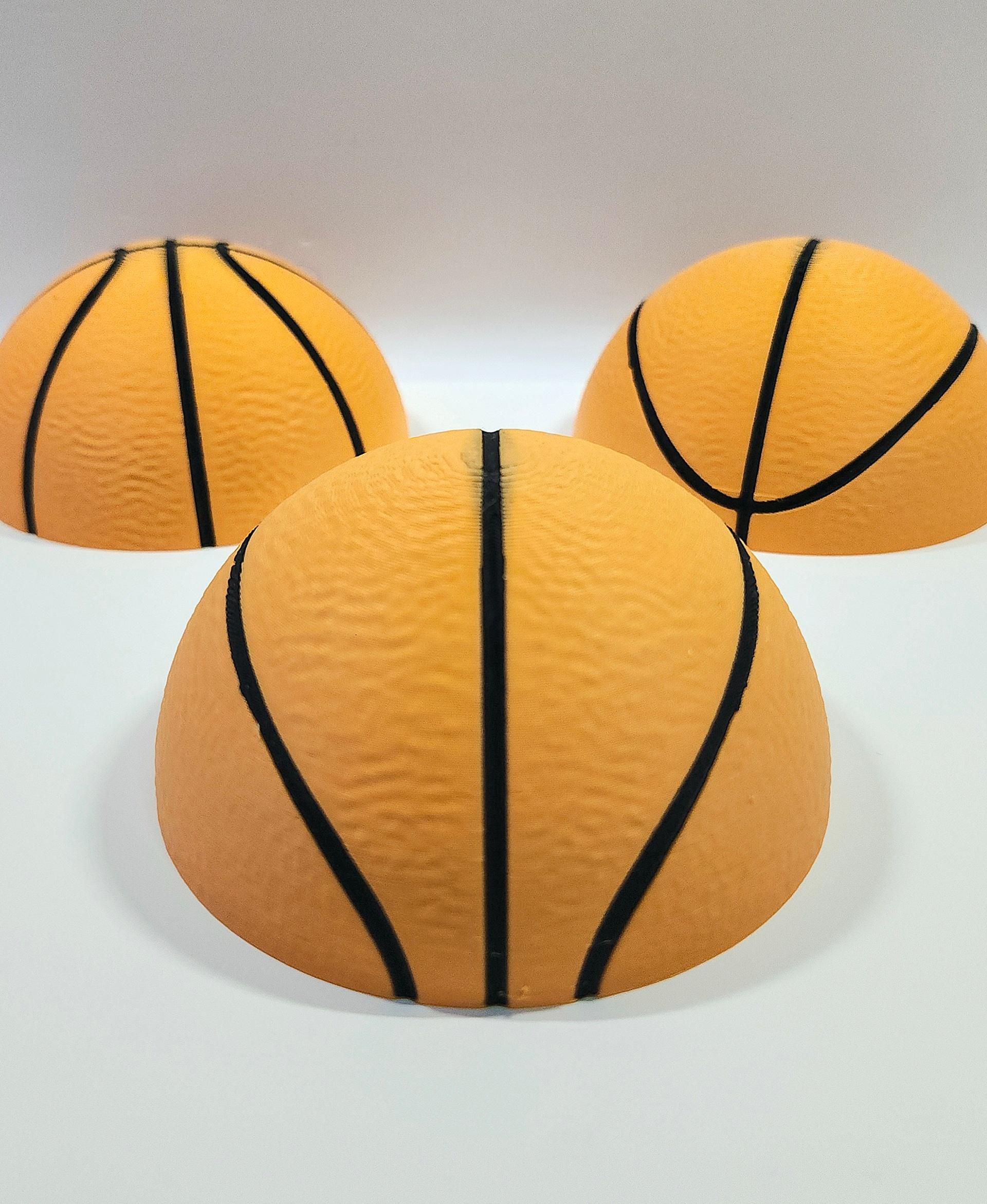 6-inch Decorative Basketball Trio :: 'Wall Ballz' Hanging Pop-Out 3D Art Collection - All 3 wall-mount basketball designs, multi-color printed using orange & black PLA. - 3d model