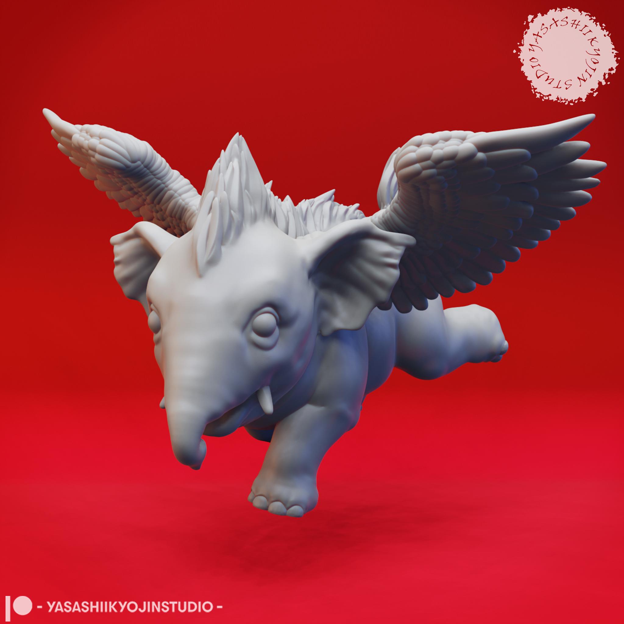 Hollyphant Pair - Tabletop Miniatures (Pre-Supported) 3d model