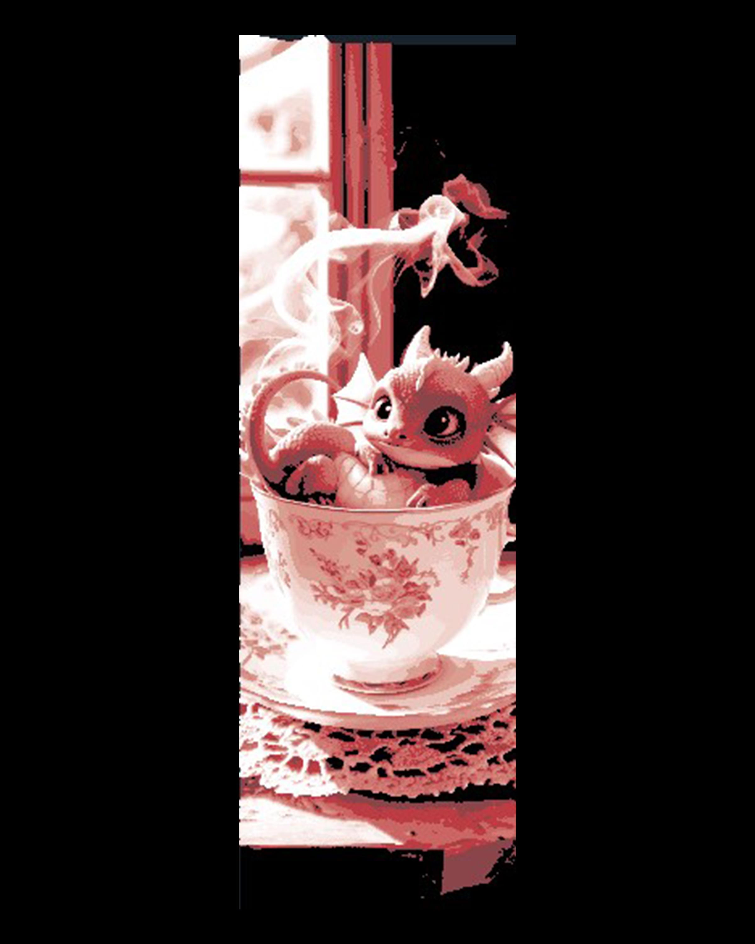 A little break for a bath - Mini Dragon playing in a teacup - set of bookmarks 3d model