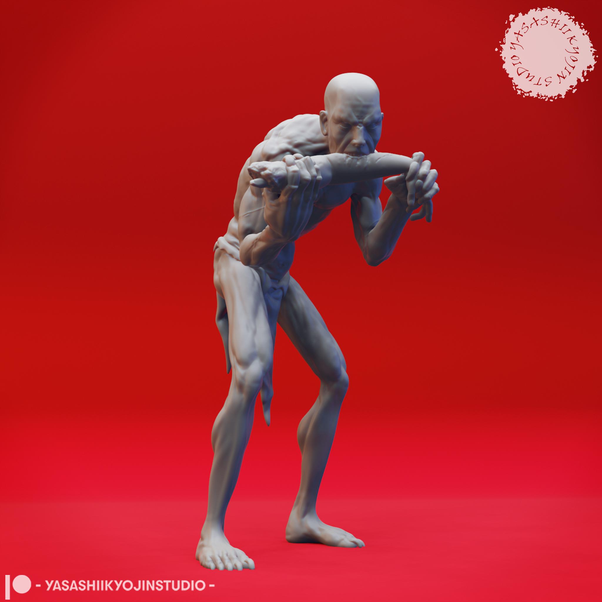 Ghoul Mob - Tabletop Miniatures (Pre-Supported) 3d model