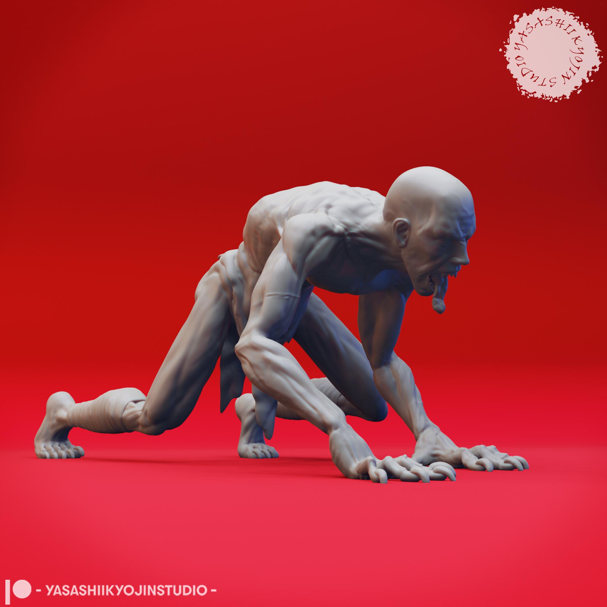 Ghoul Mob - Tabletop Miniatures (Pre-Supported) 3d model