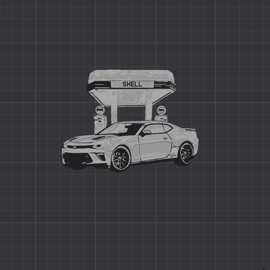 Monochrome Camaro 3d model