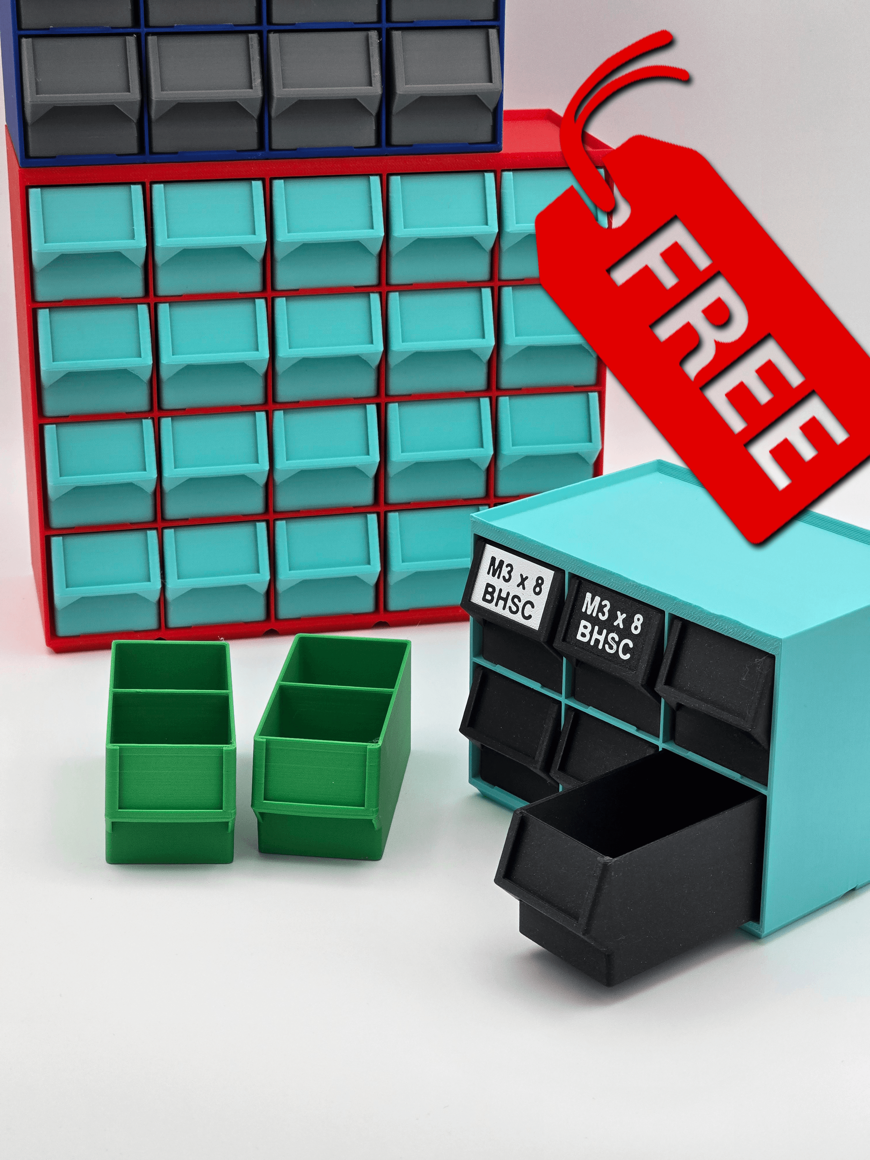 Screwfinity Unit 2U Large - The FREE Gridfinity Storage Unit 3d model