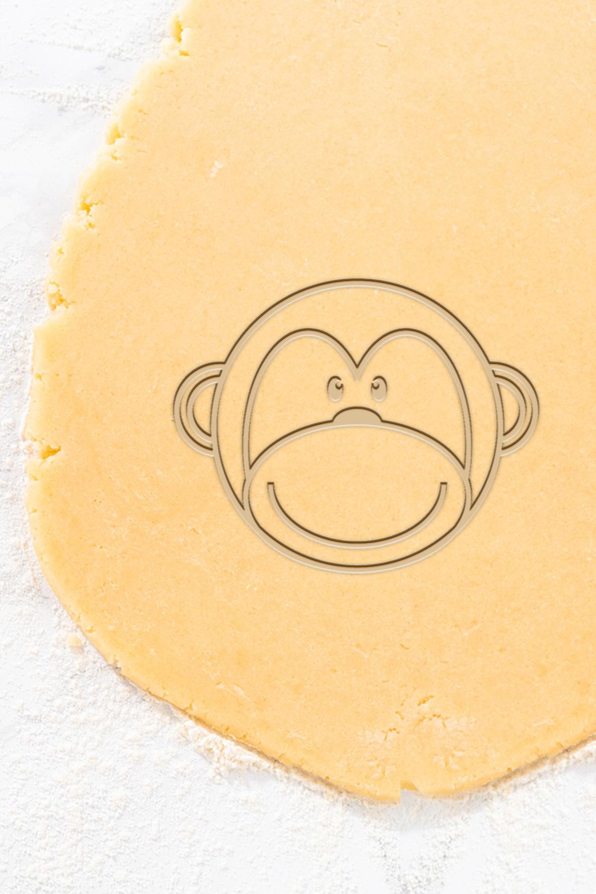 Monkey Face Cookie Cutter, Biscuit Cutter 3d model