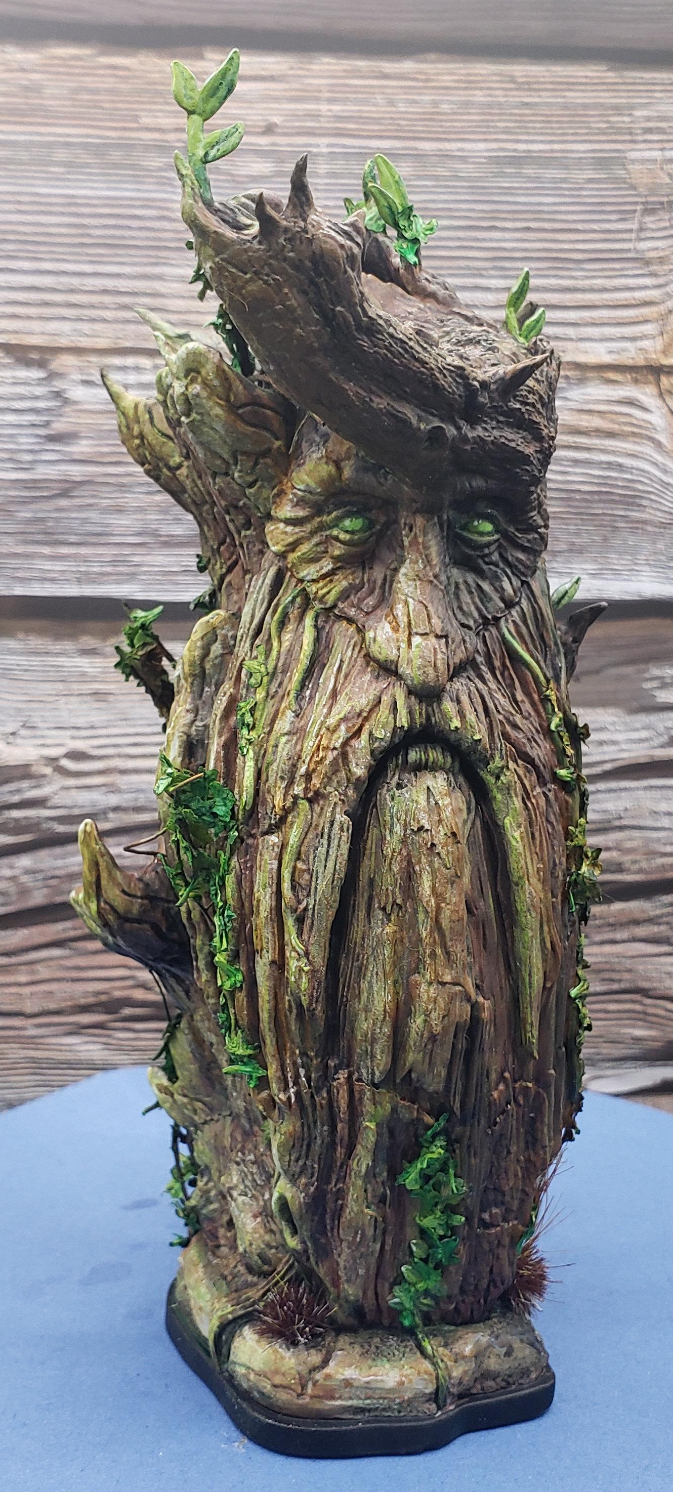 Treebeard Bust (Pre - Printed in resin on Anycubic Photon M3 Premium.  Added heaps of vines and leaves. - 3d model