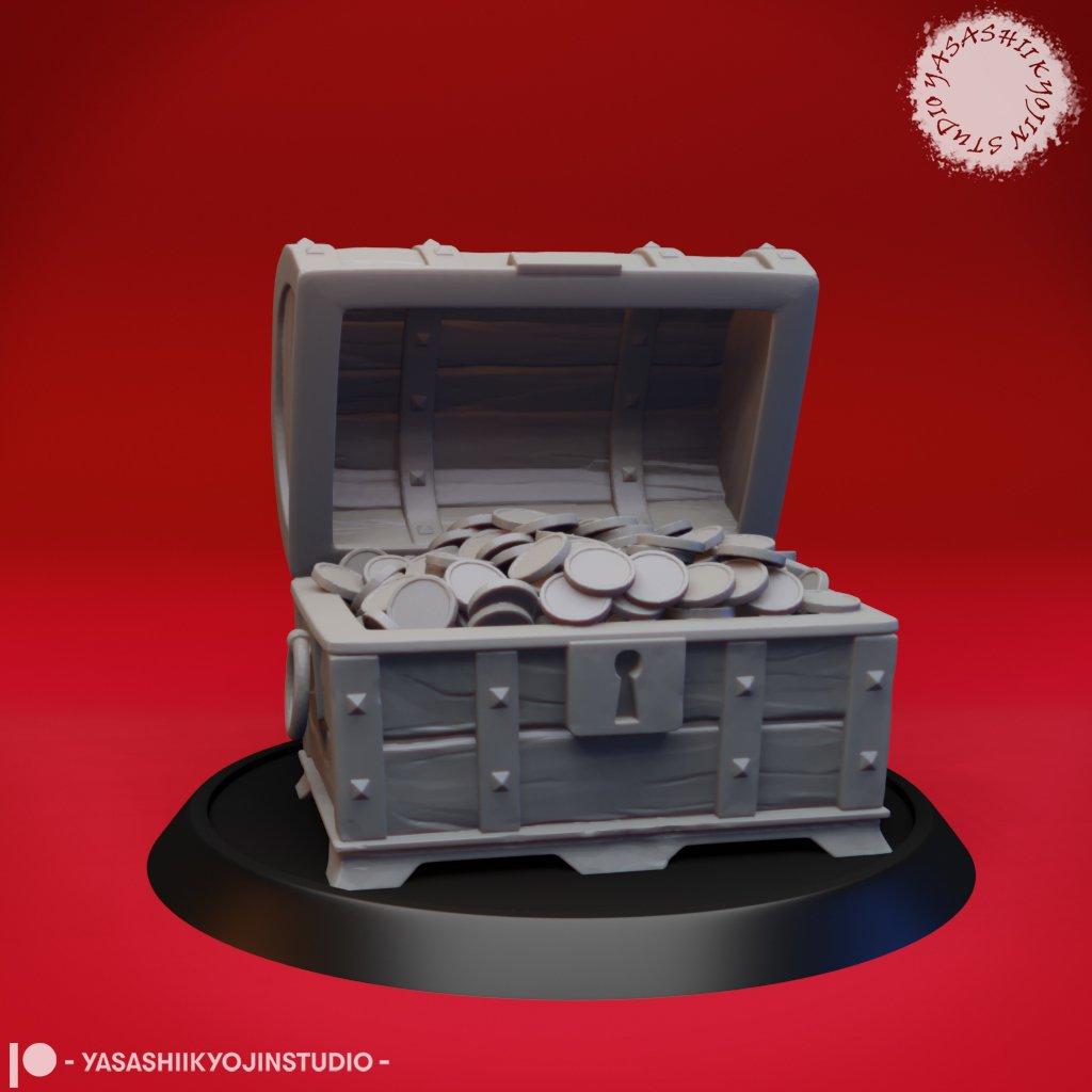Open Treasure Chest - Tabletop Miniature 3d model