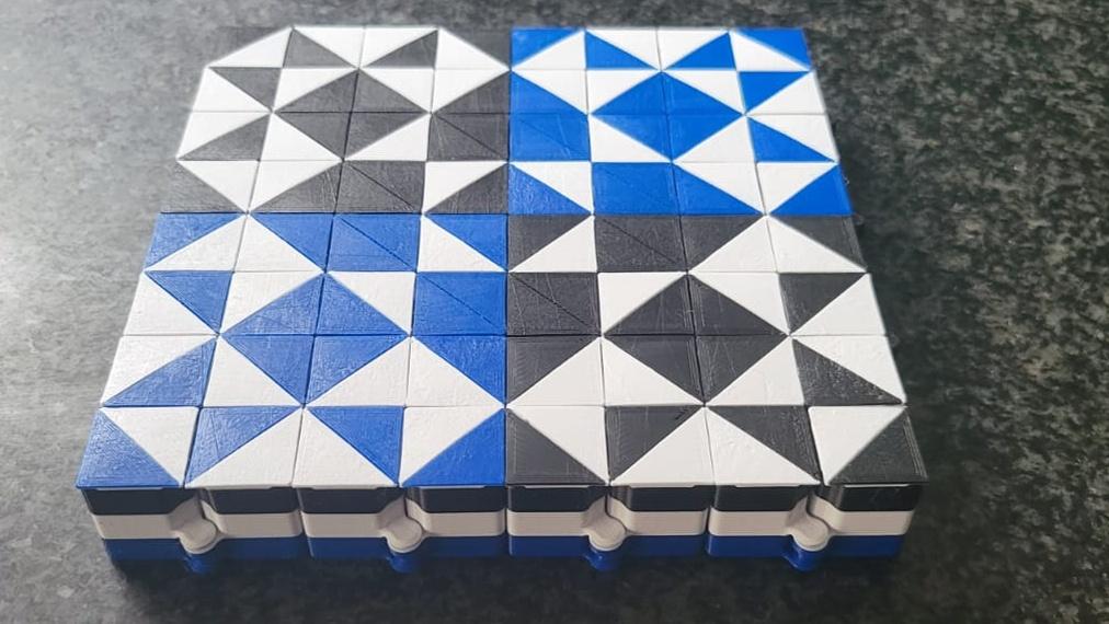 Auxetic Tile // 18mm Diagonal Split 3d model