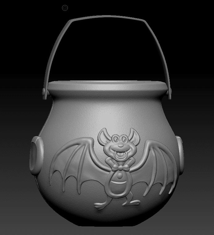 Bat Cauldron Candy Bucket 3d model