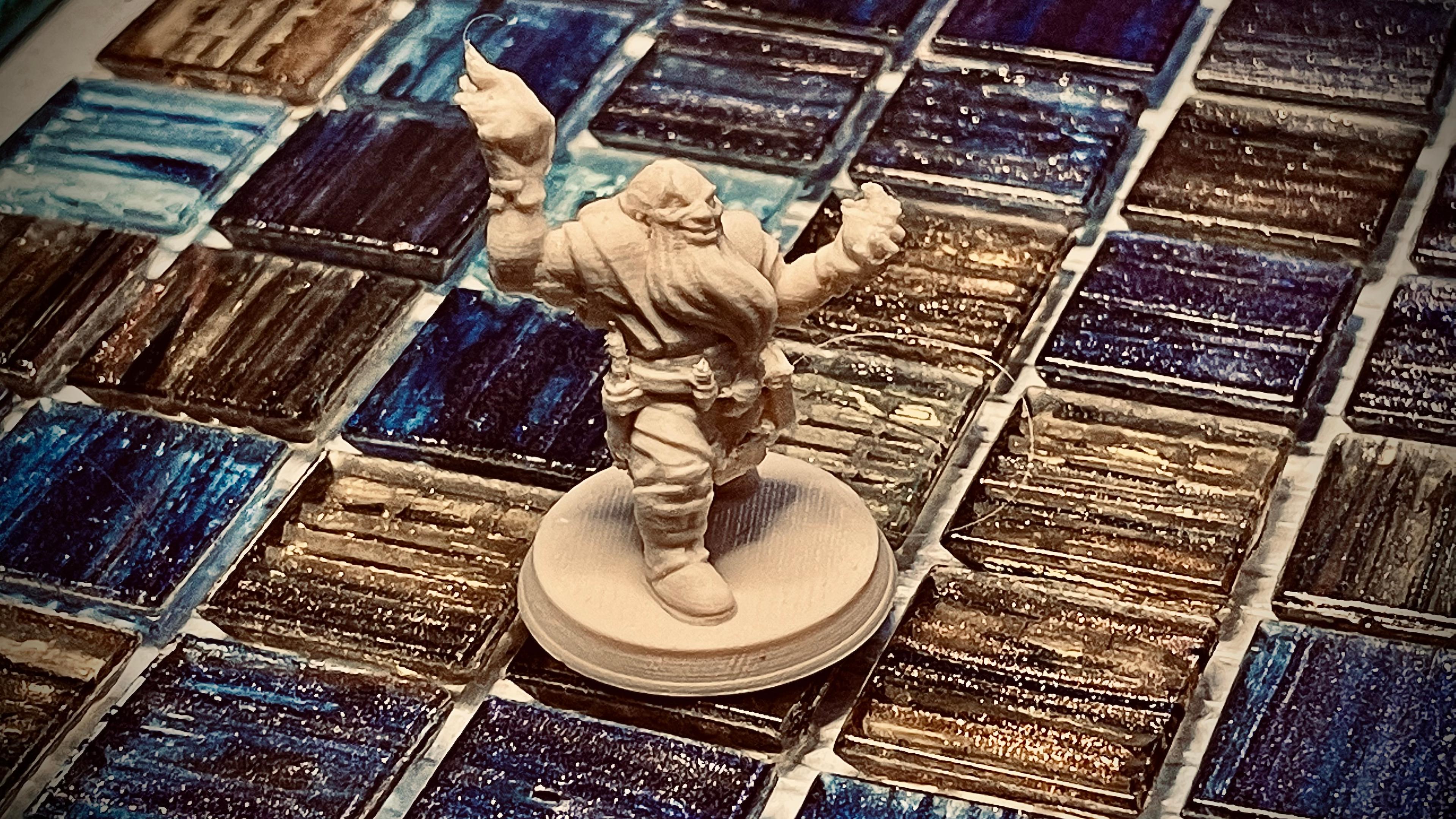 Shaxire the Wizard - D&D, Pathfinder, fantasy tabletop mini  - Printed at 0.07mm layer height with Polymaker Polylite Cream PLA - 3d model