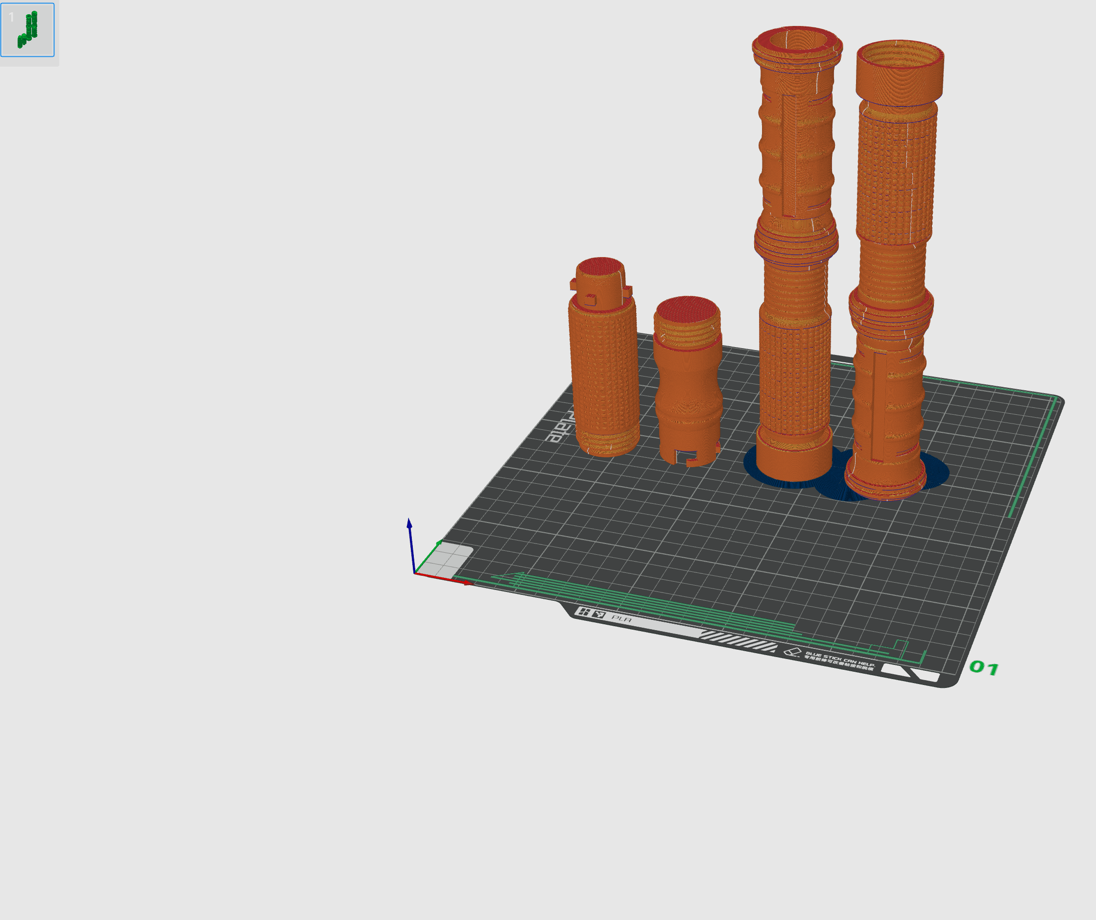 Print in Place Connecting Double Lightsaber Concept 3 3d model