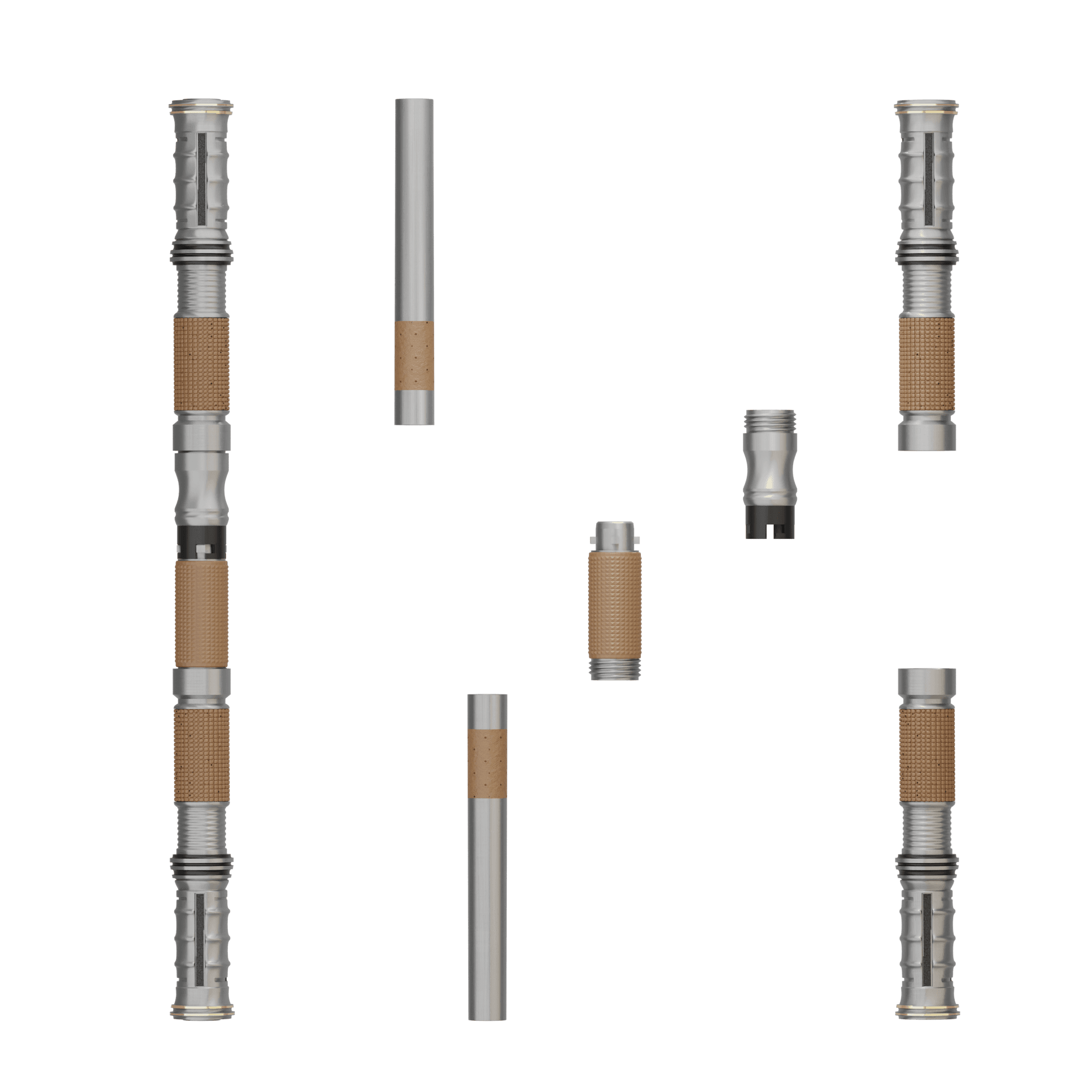Print in Place Connecting Double Lightsaber Concept 3 3d model