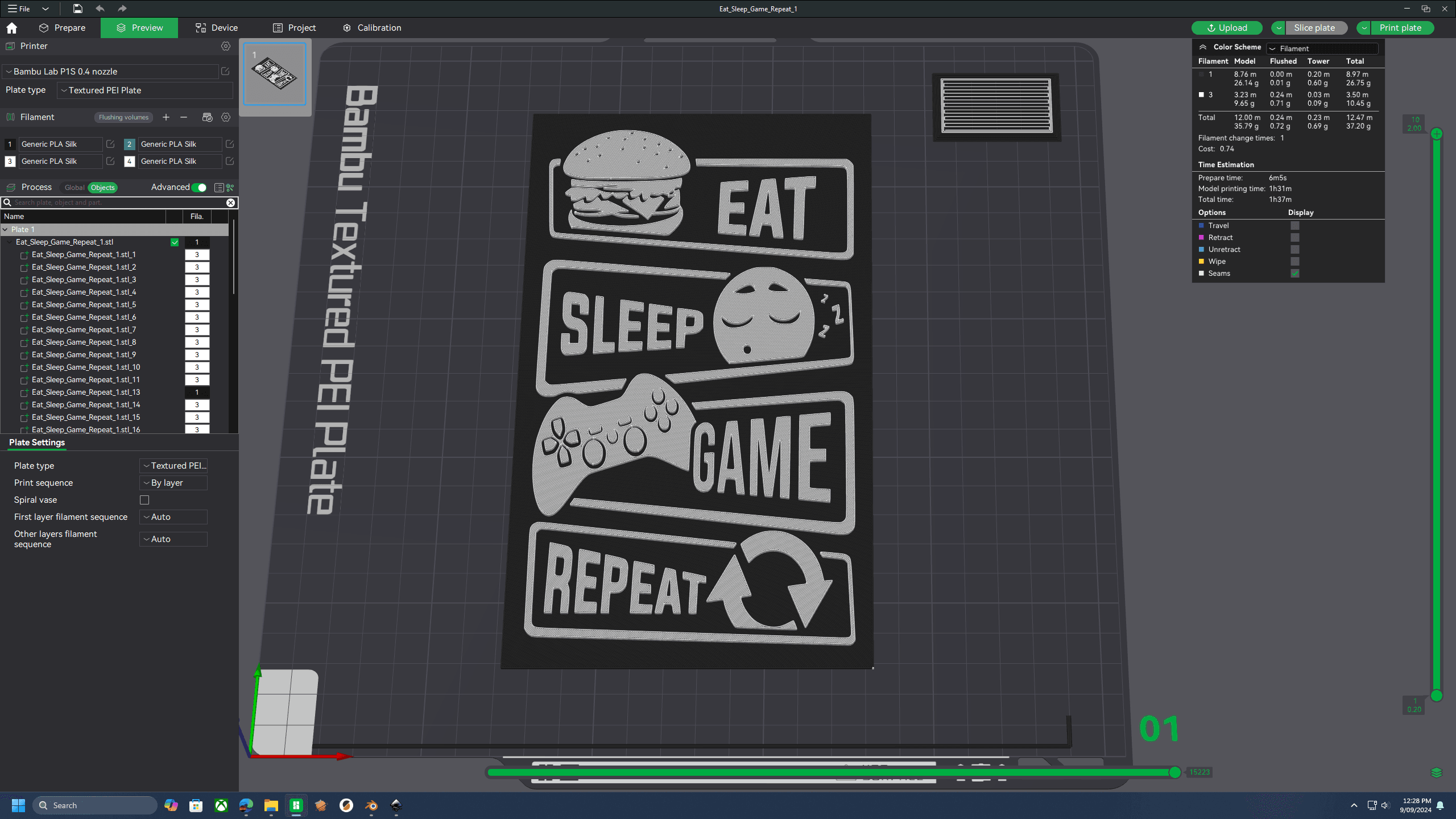 Eat Sleep Game Repeat 3d model