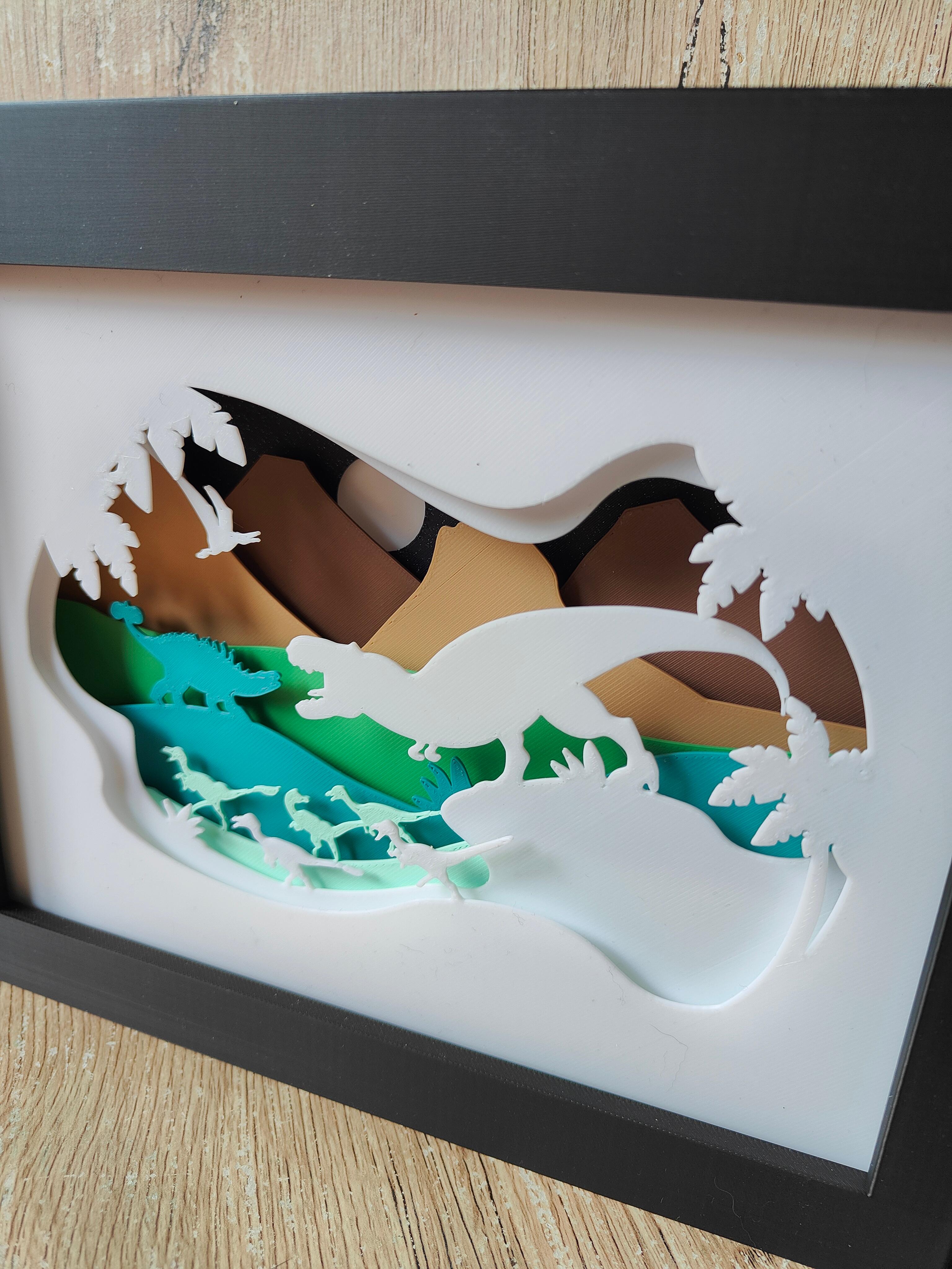 Dinosaur Shadow Box by TheCraftyMaker 3d model