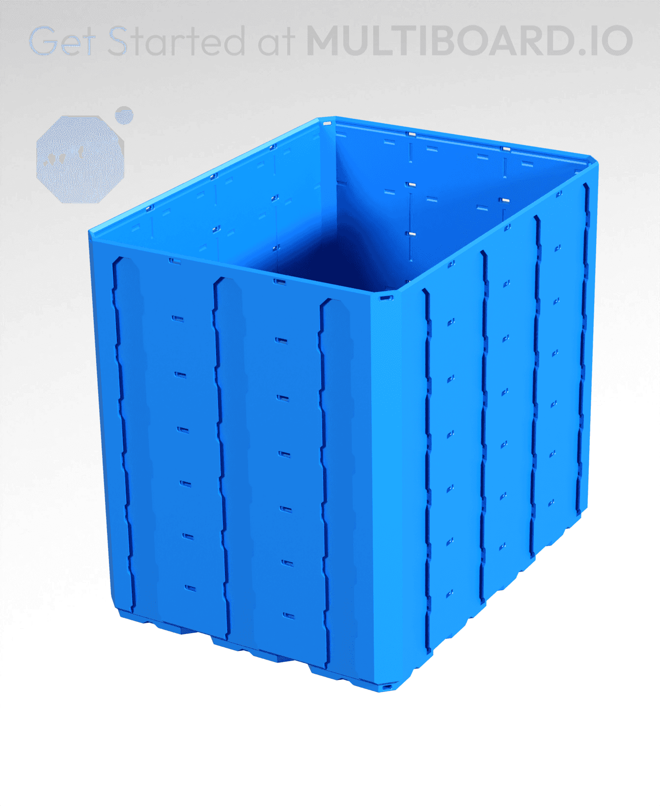 3x4x3.5 - Topped Multipoint Rail - Multibin Shell 3d model