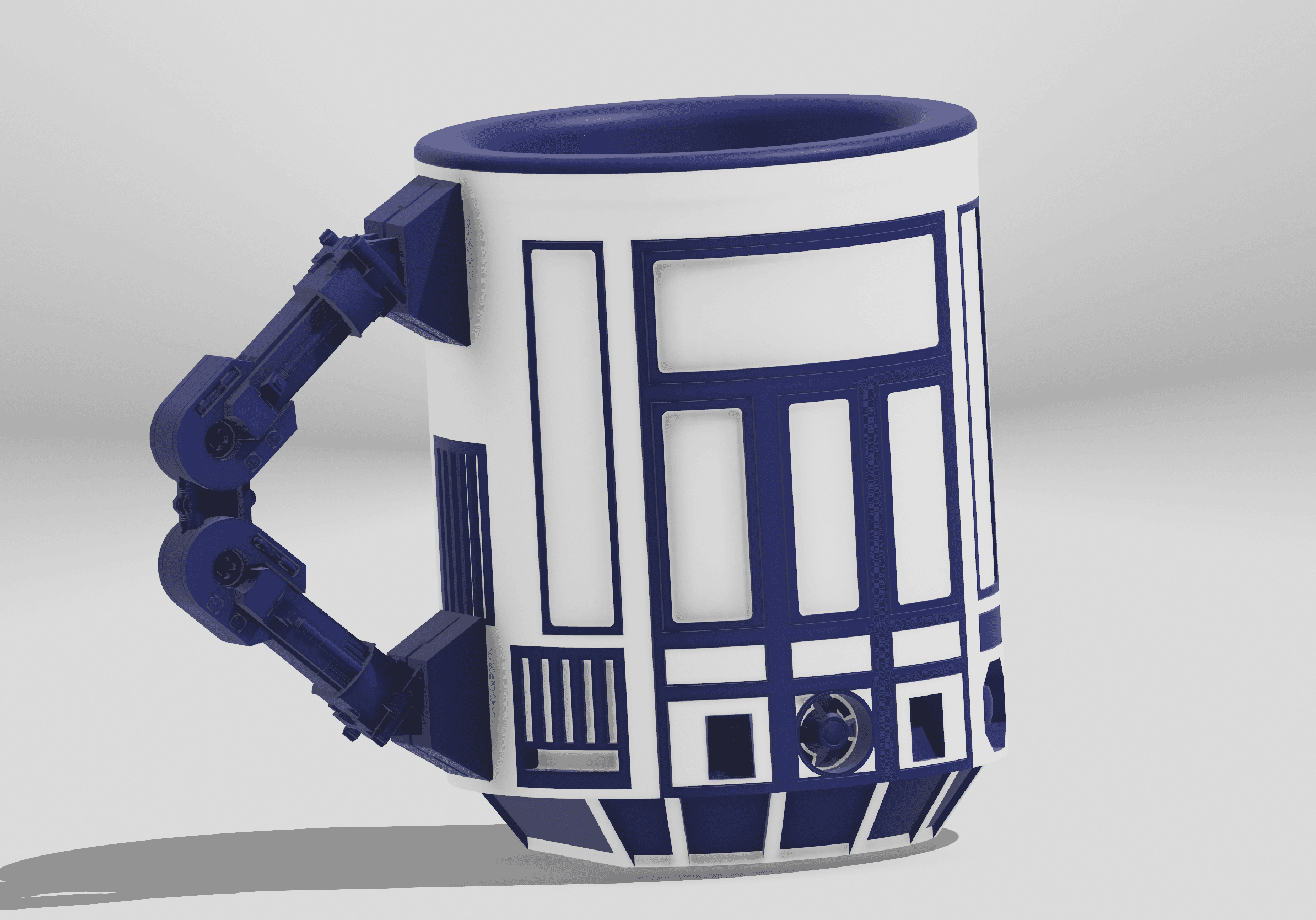 Star Wars R2D2 Design Metallic Coffee Mug and Can Cooler Set Man Cave Work  Gift