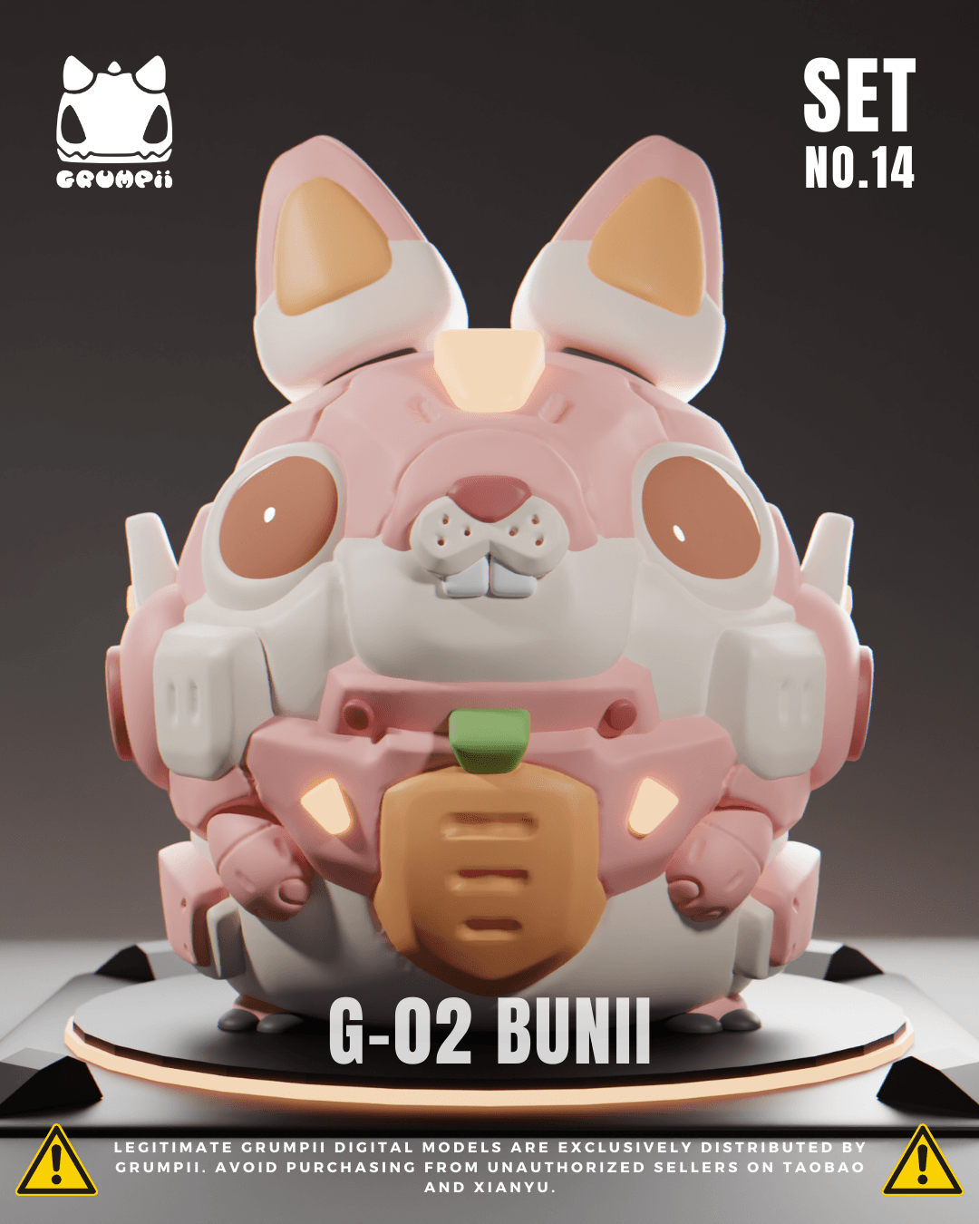 Grumpii 3D Printable Art Toy - Chubbii Series - Set 14 3d model