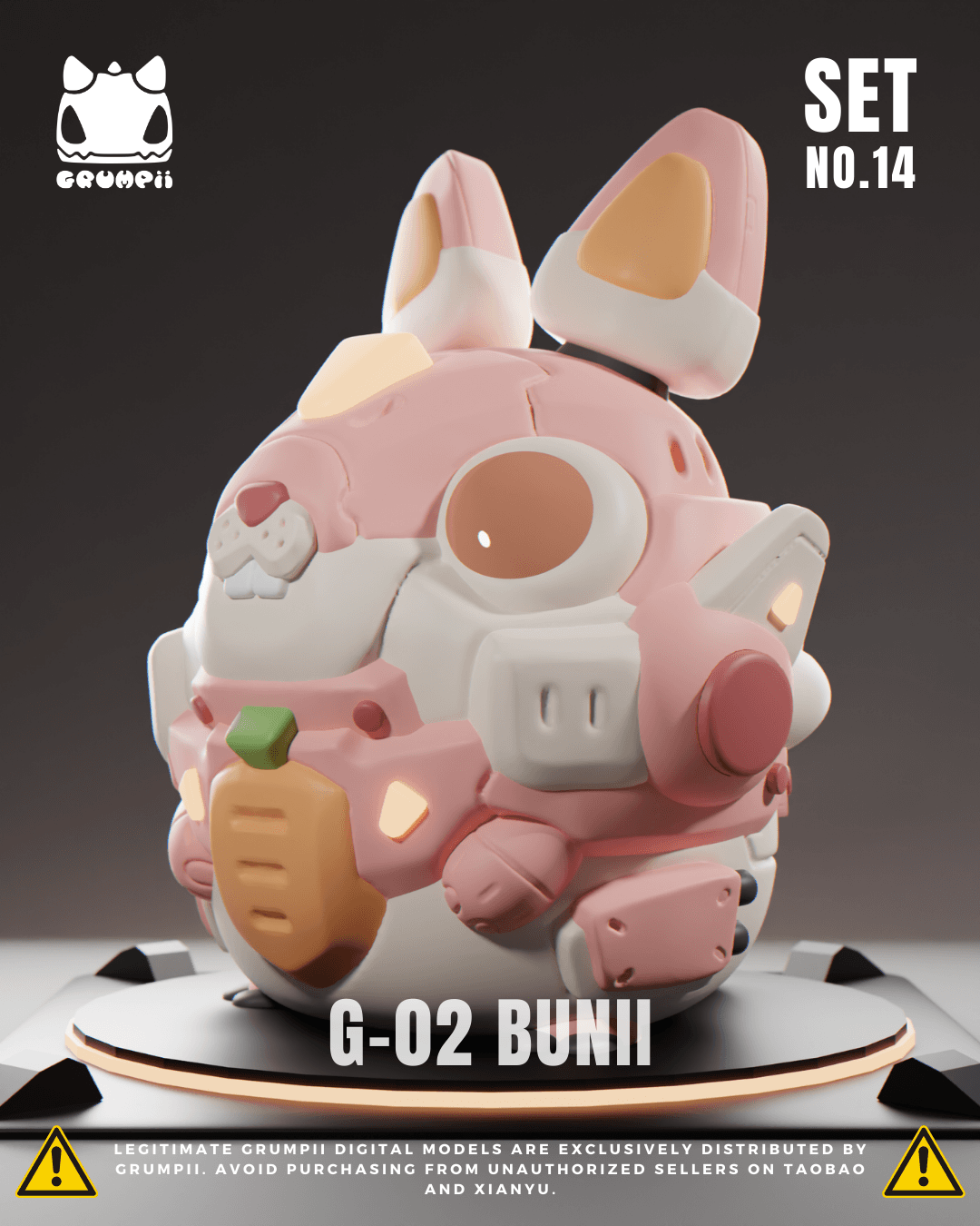 Grumpii 3D Printable Art Toy - Chubbii Series - Set 14 3d model