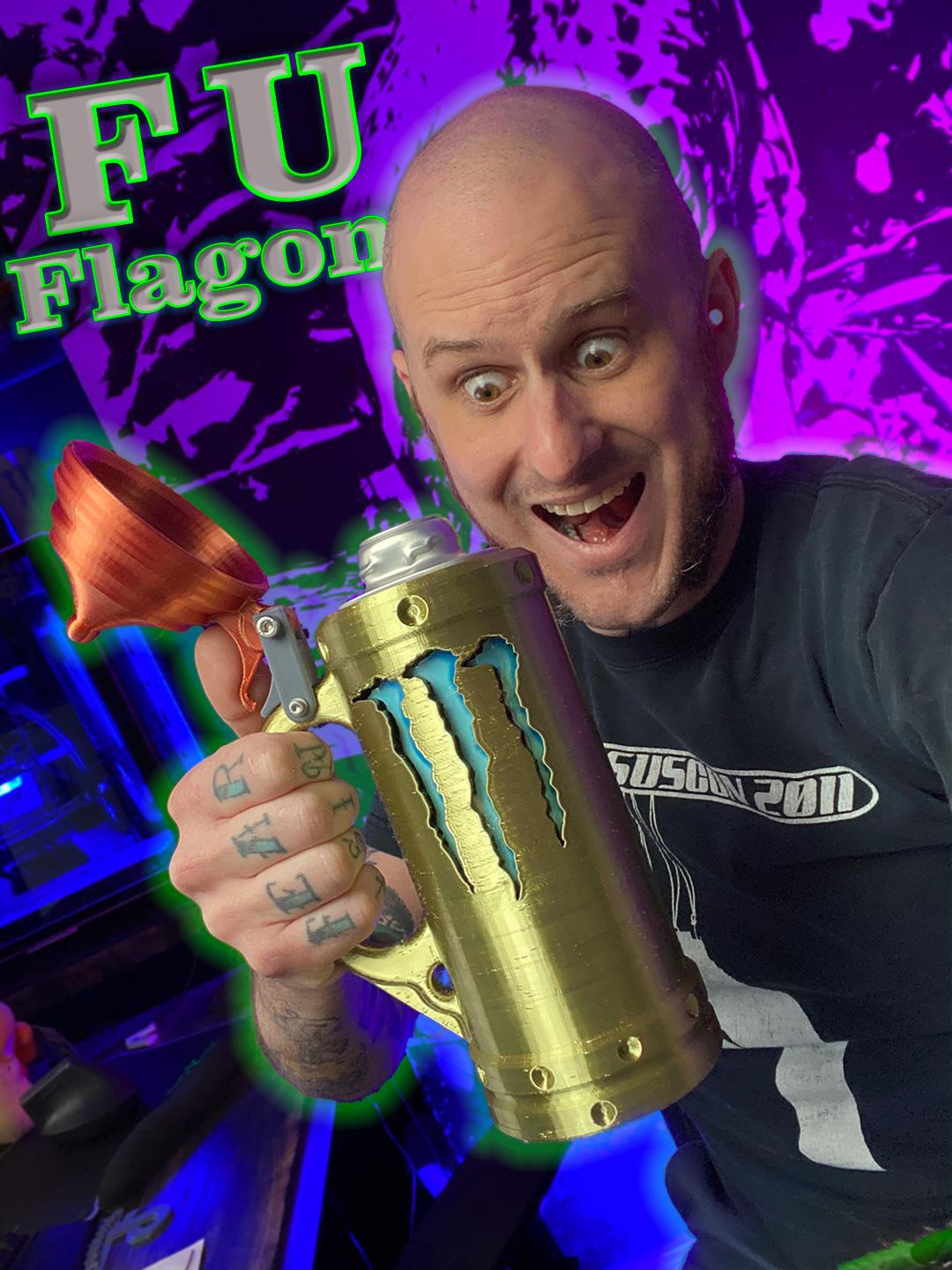 F U Flagon - 24oz Munster Can Stein - Franken STEIN Monster - Kyle Cup XXL - The FU Flagon, Monster Energy 24oz Twist Top Can Stein with flipping lid! - 3d model